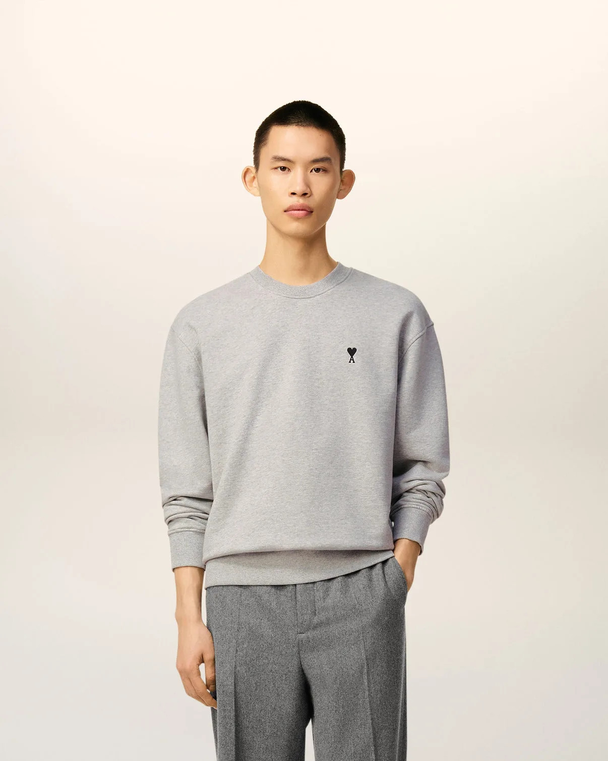 Gray Cotton Contrasted Sweatshirt