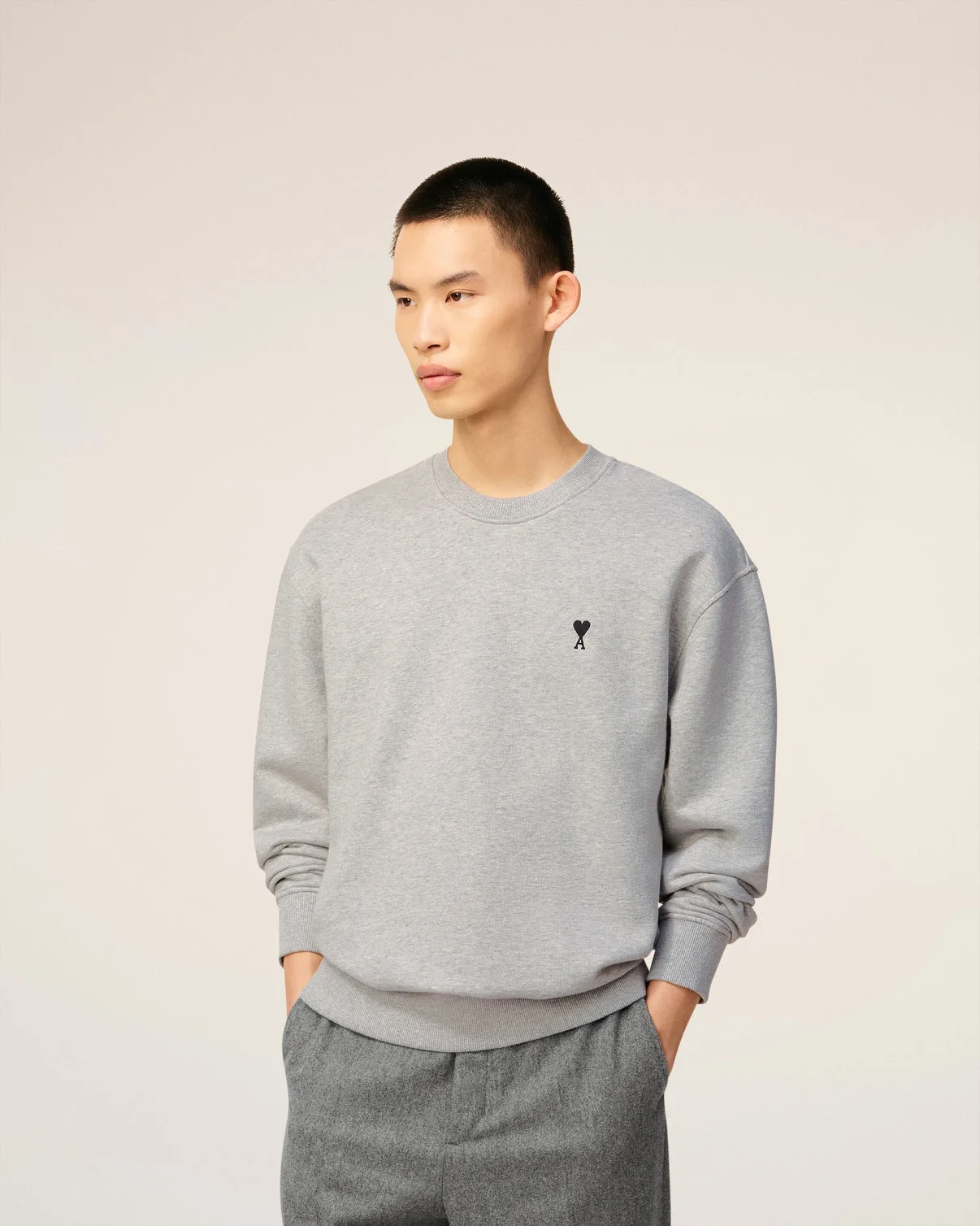 Gray Cotton Contrasted Sweatshirt
