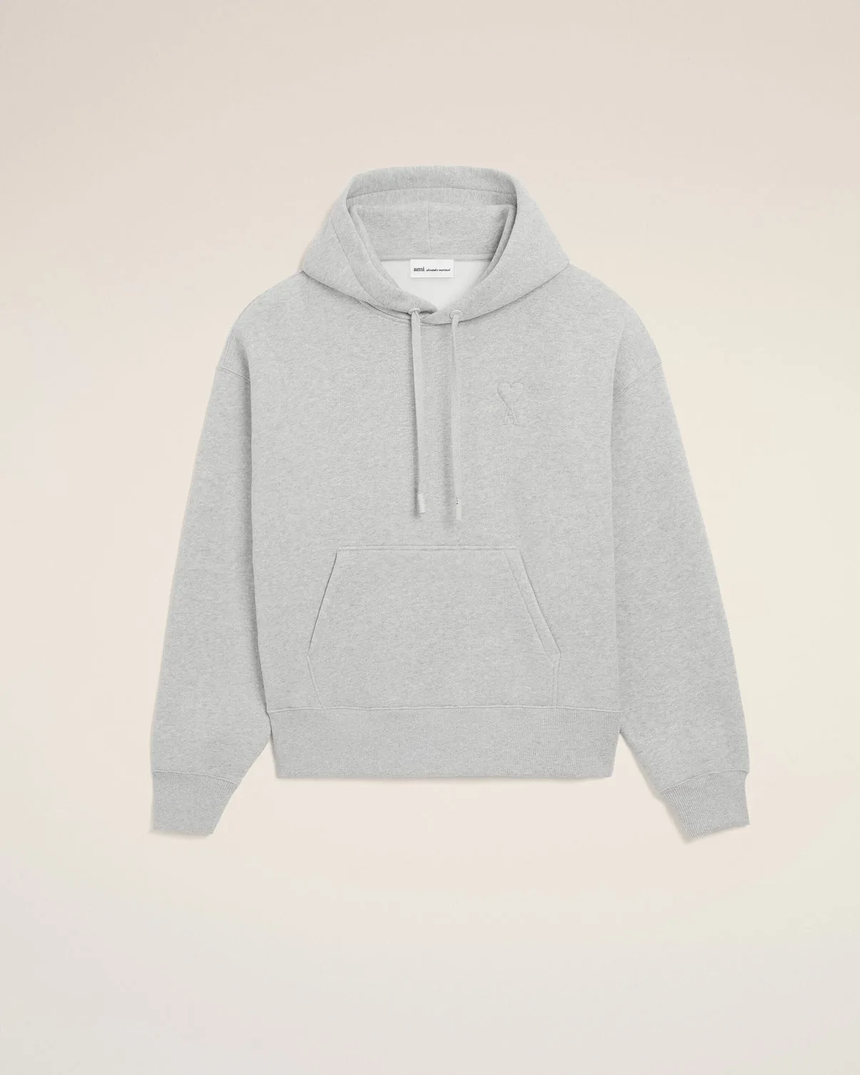 Gray Cotton Embossed Hoodie