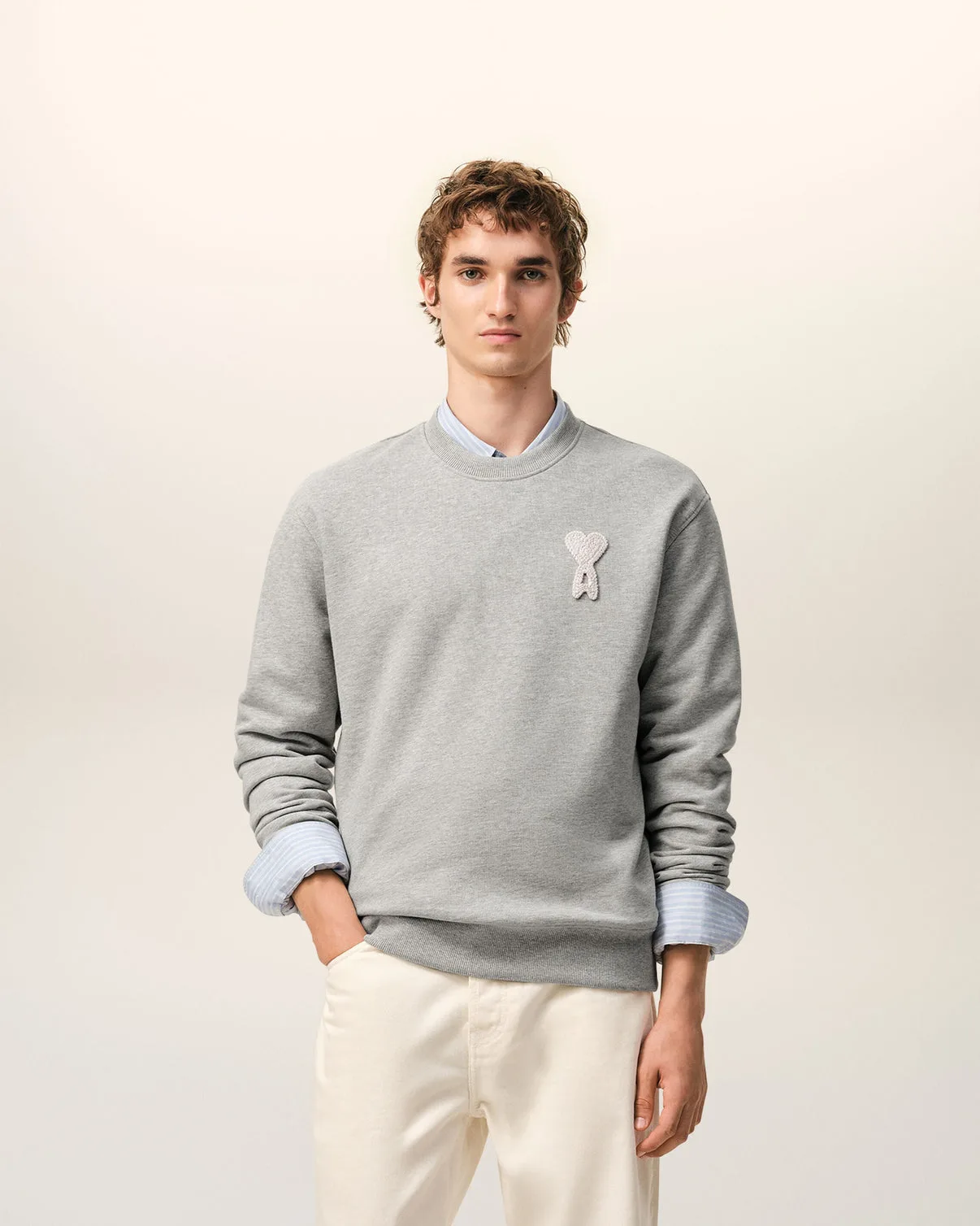 Gray Cotton Knitted Sweatshirt