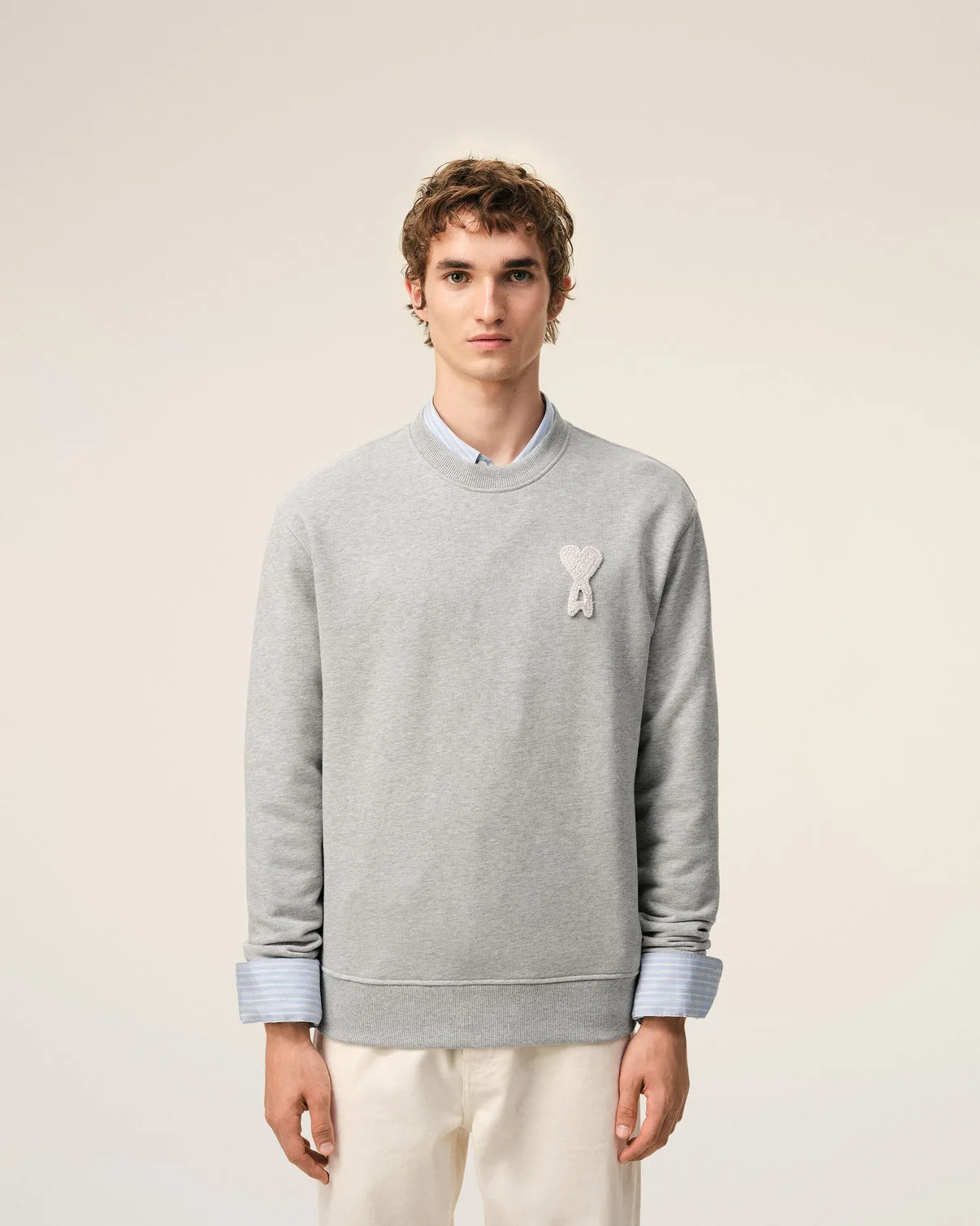 Gray Cotton Knitted Sweatshirt