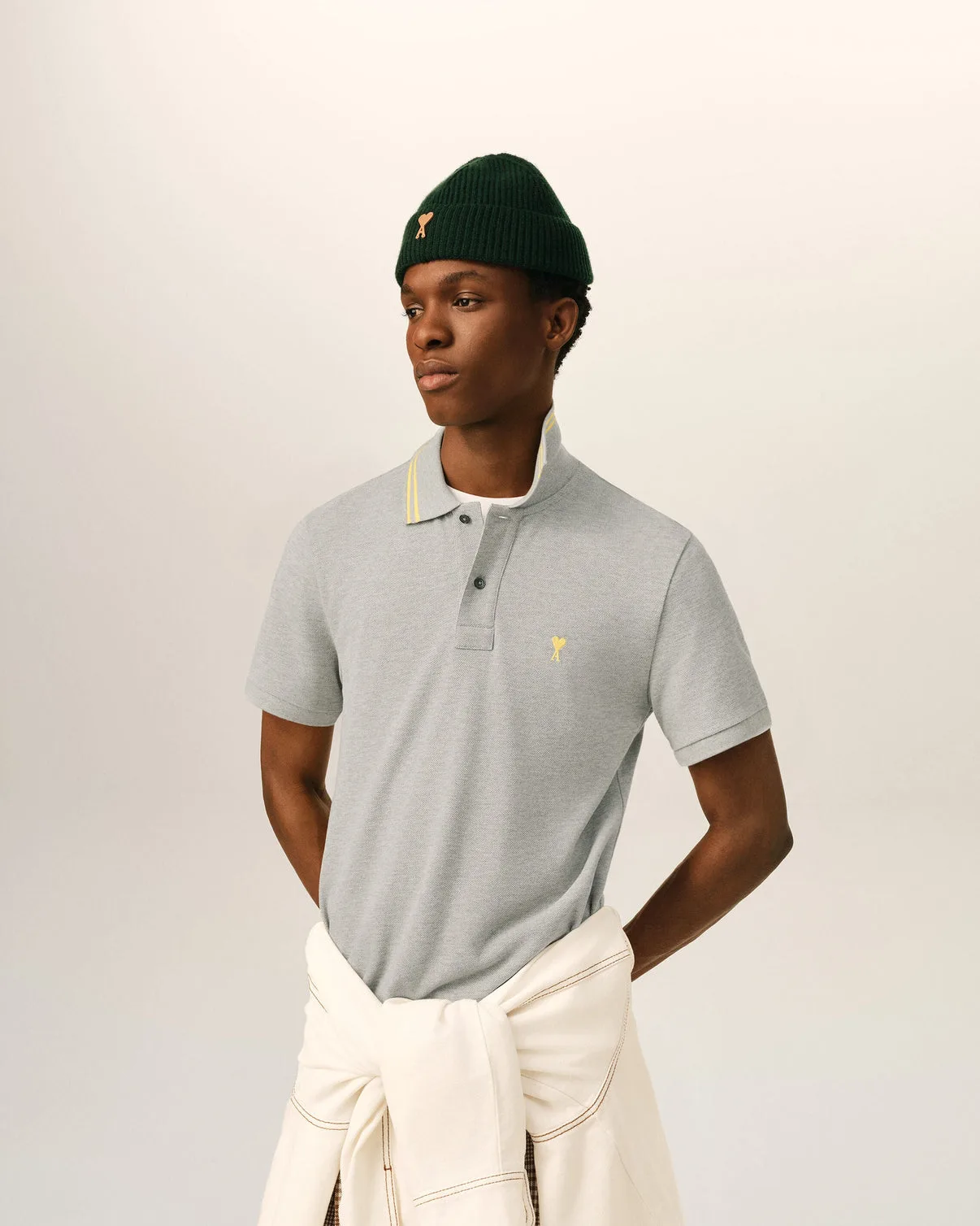 Gray Cotton Polo