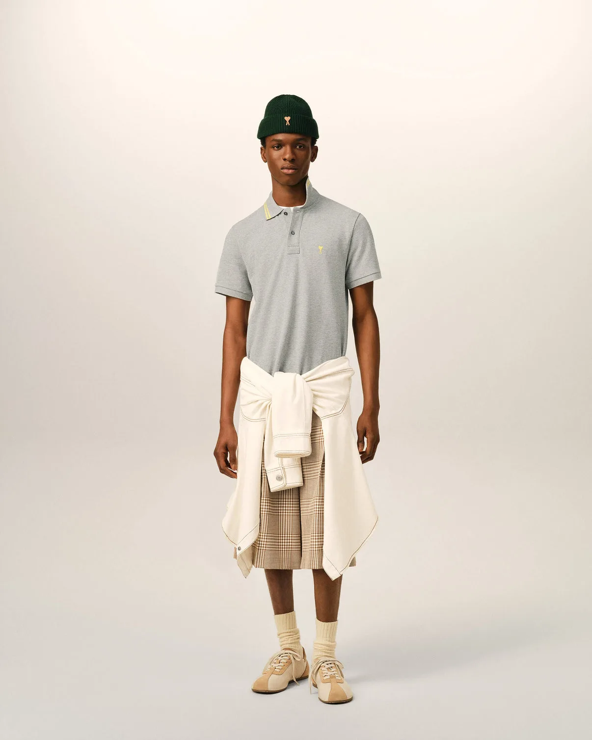 Gray Cotton Polo