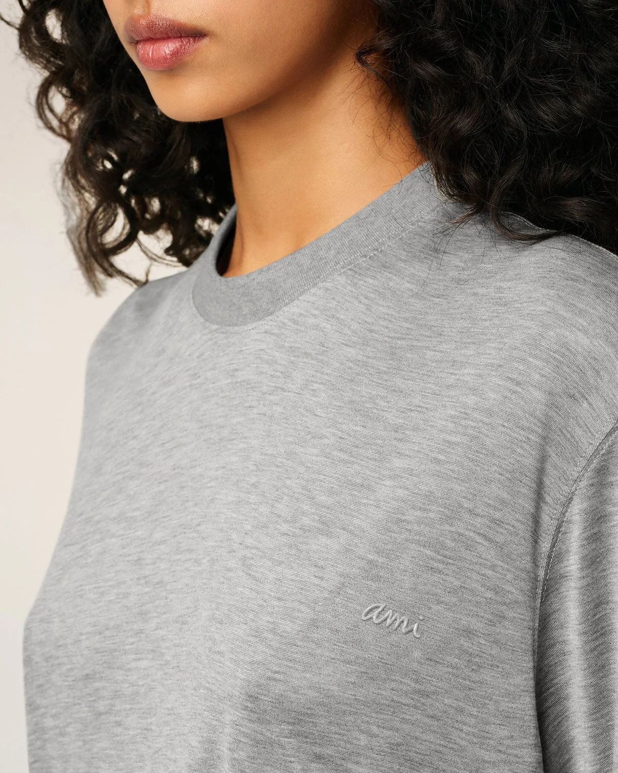 Gray Cotton Short Sleeves T-shirt