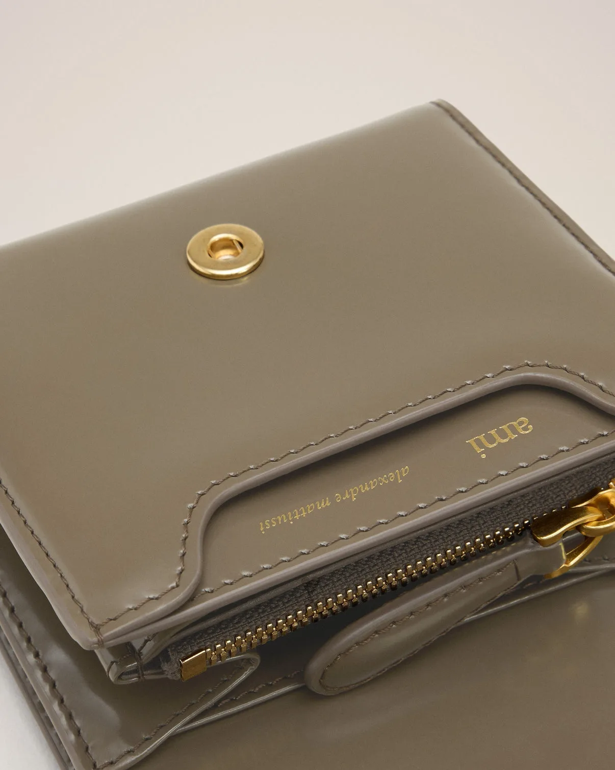 Gray Glazed Leather Paris Paris Compact Wallet