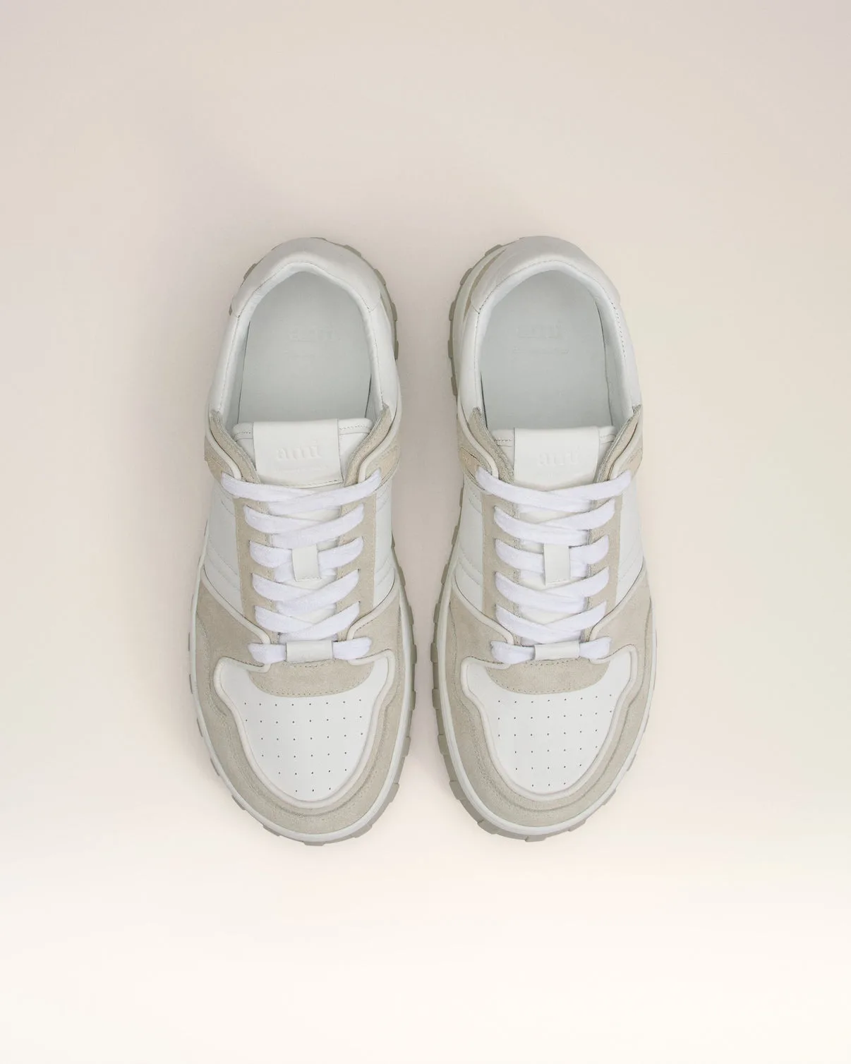 Gray Leather Low Top Walk Sneakers