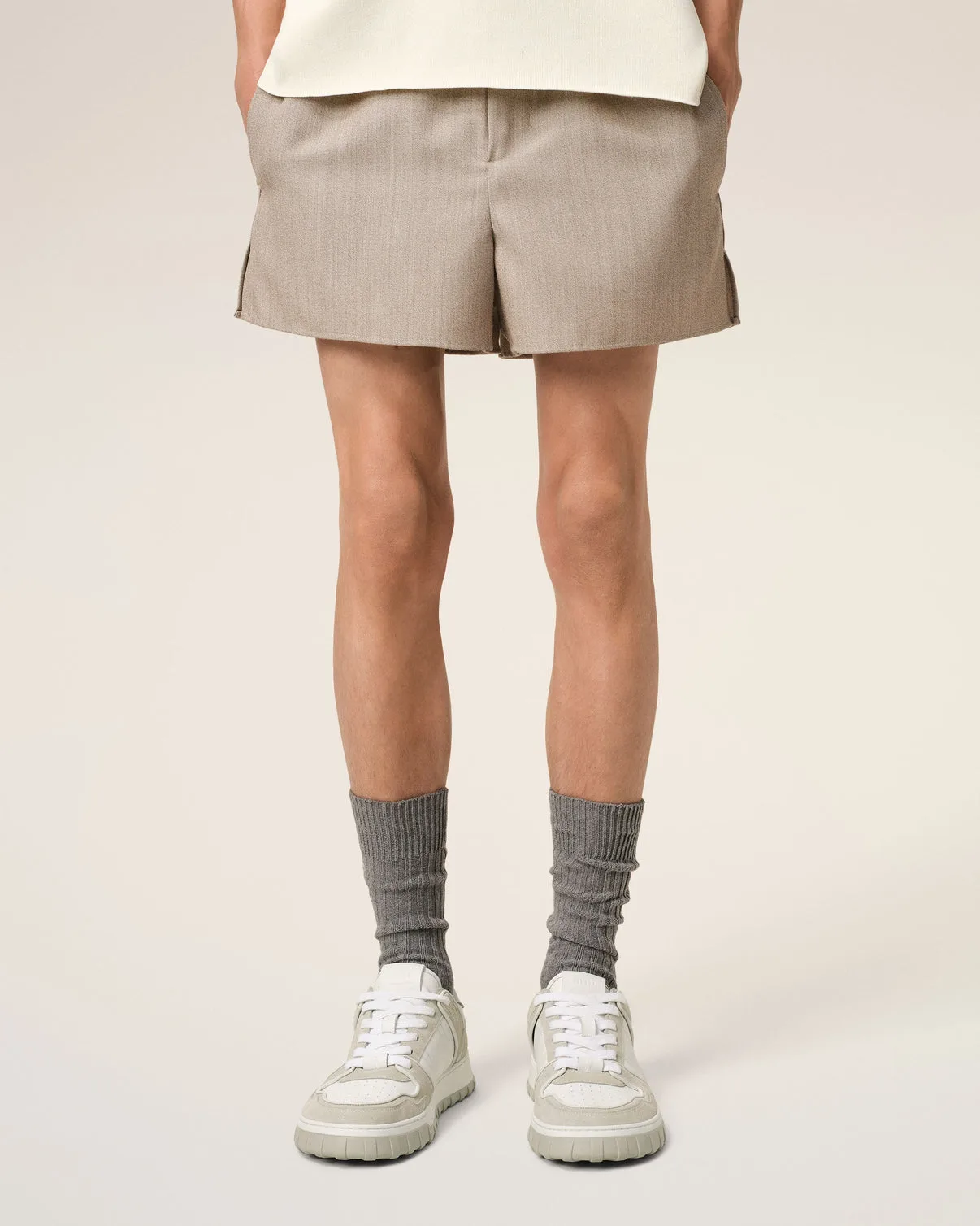 Gray Leather Low Top Walk Sneakers