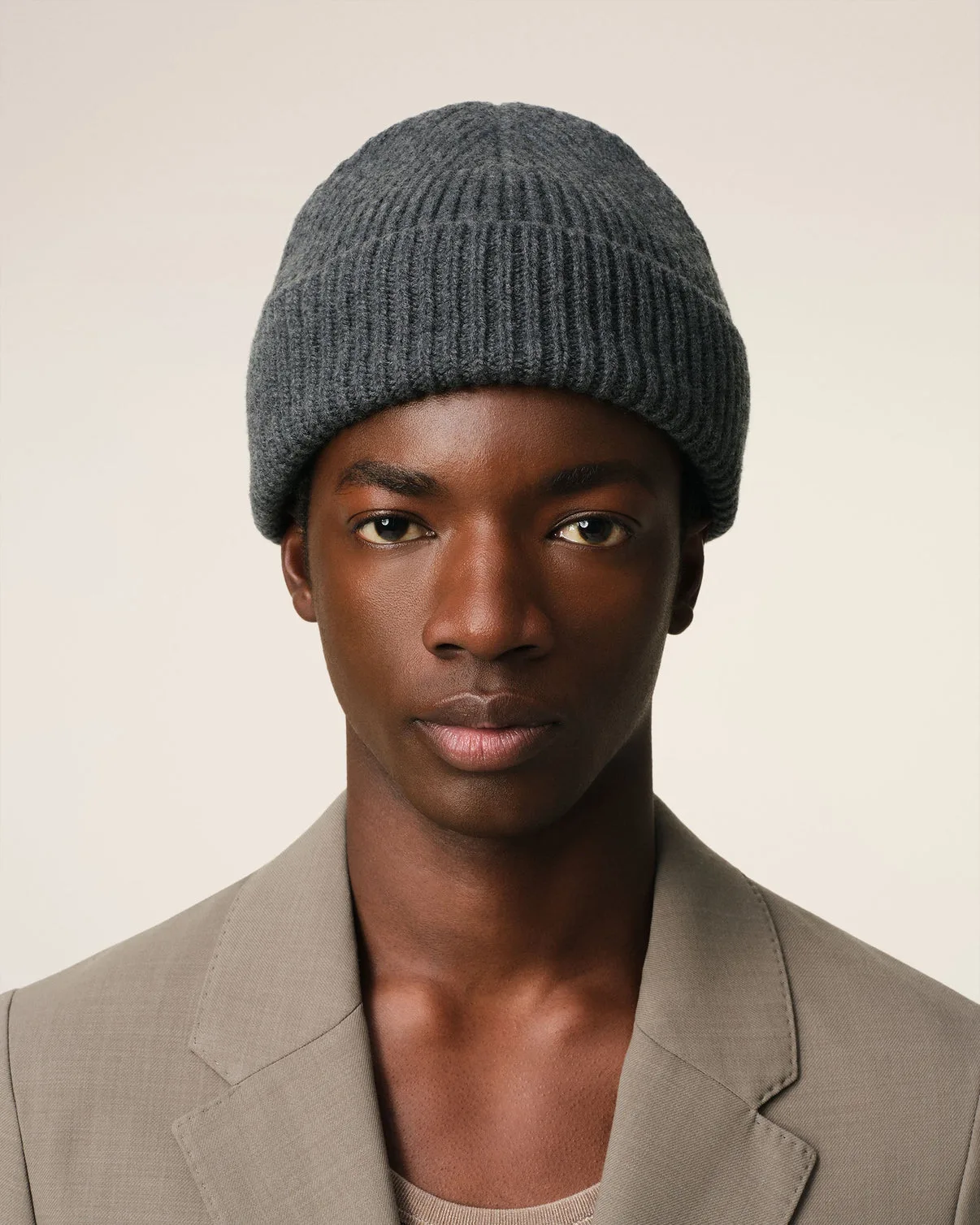 Gray Merino Wool Beanie