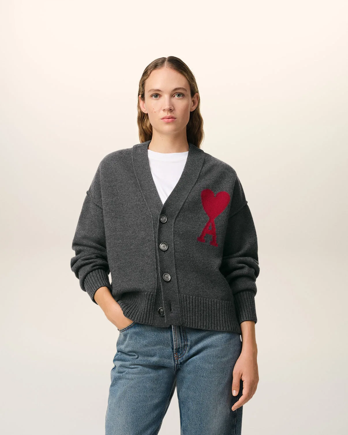 Gray Wool Cardigan