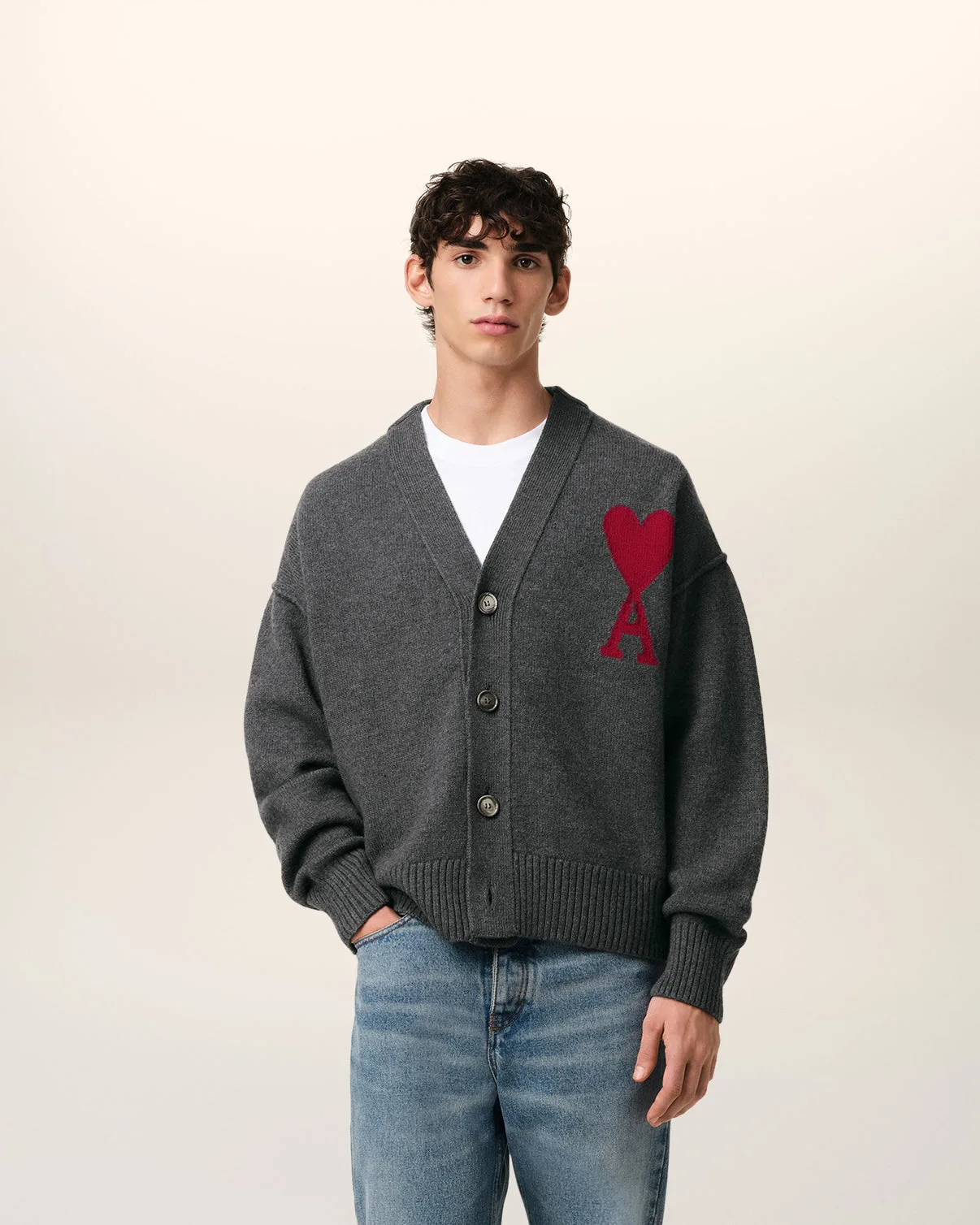Gray Wool Cardigan