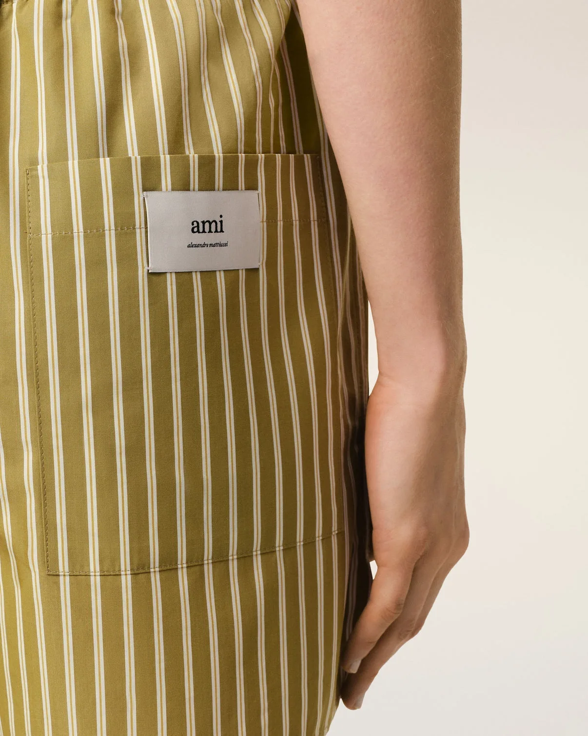 Khaki Cotton Elasticated Short