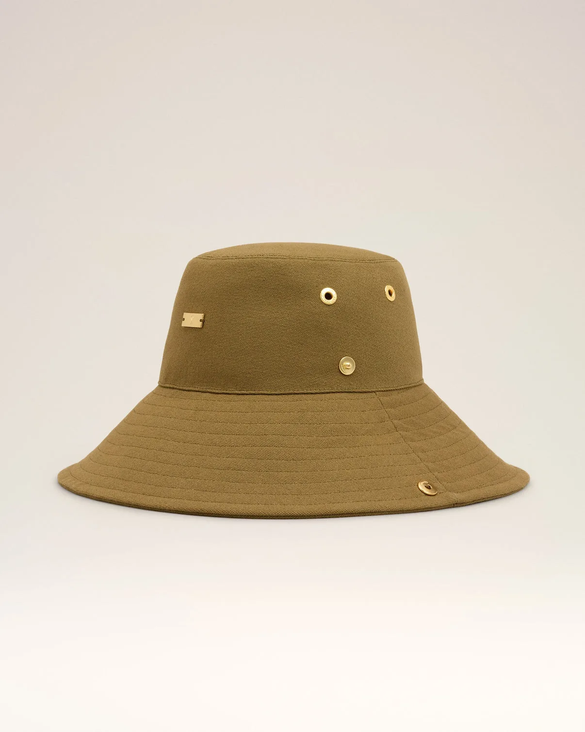 Khaki Cotton Plate Hat