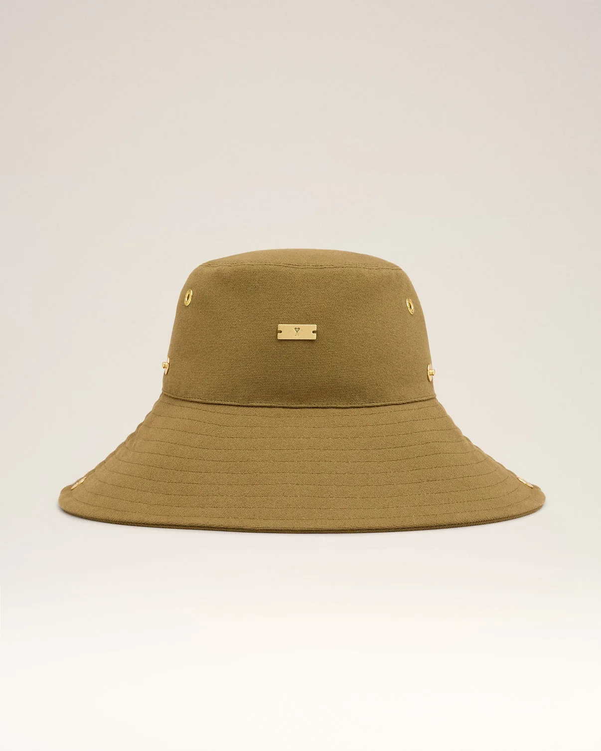 Khaki Cotton Plate Hat