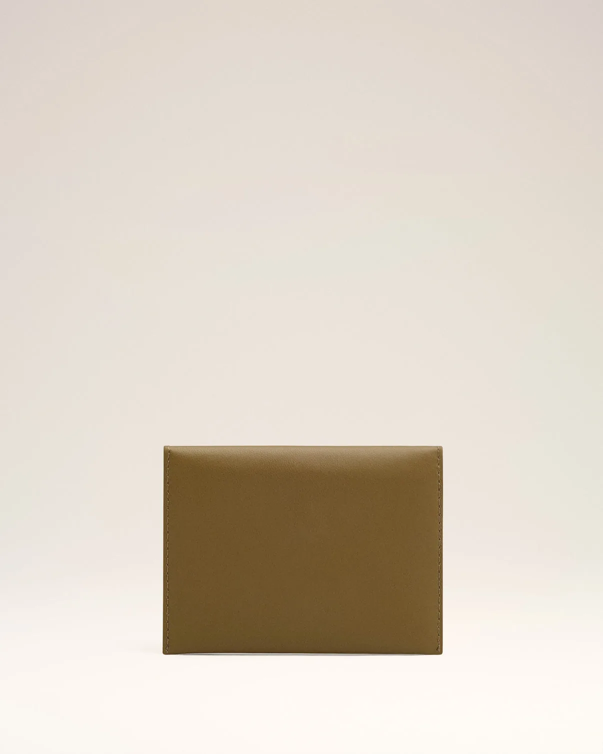 Khaki Leather Carrousel Folded Card Holder