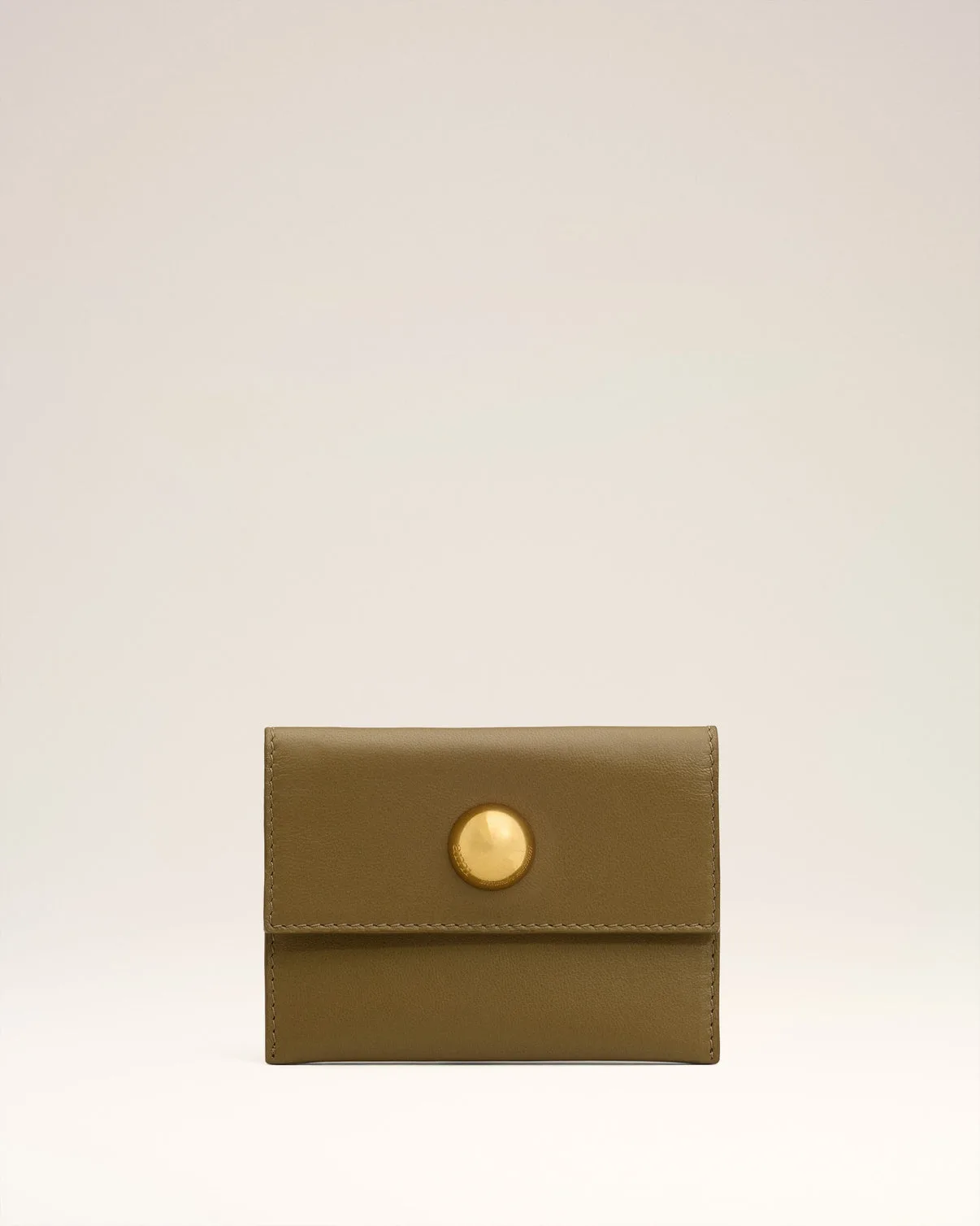 Khaki Leather Carrousel Folded Card Holder