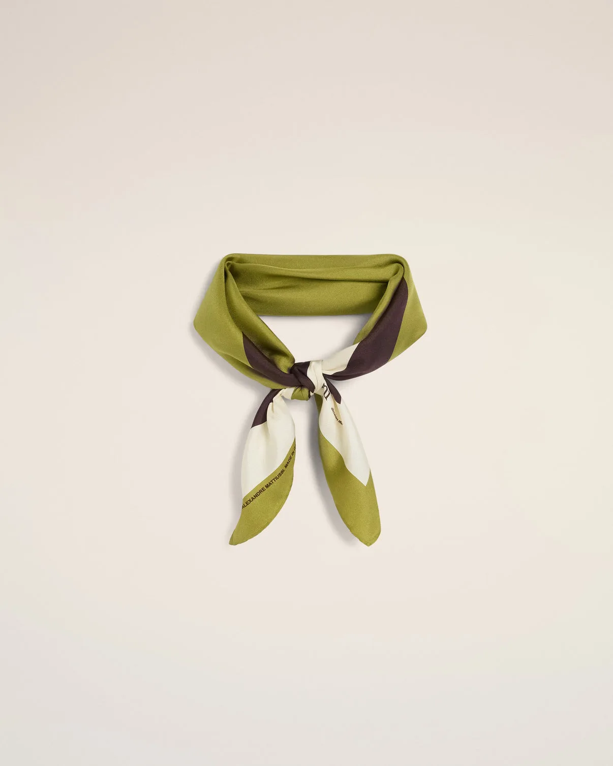 Khaki Silk Tricolor Bandana