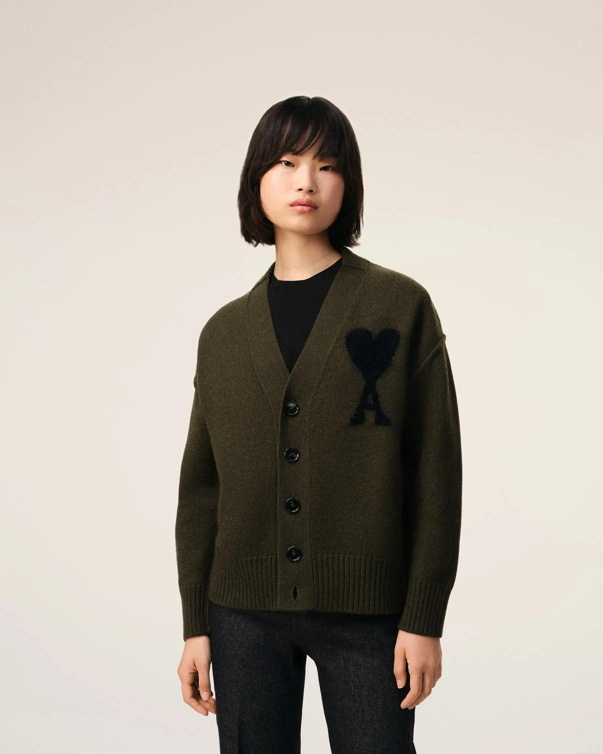 Khaki Wool Cardigan