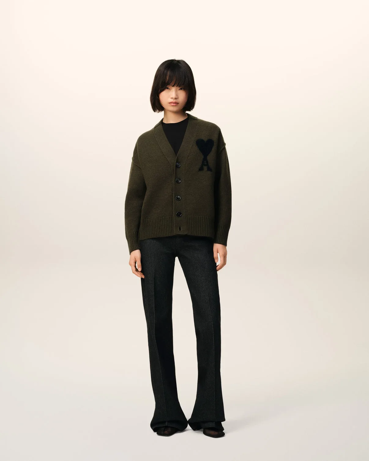 Khaki Wool Cardigan