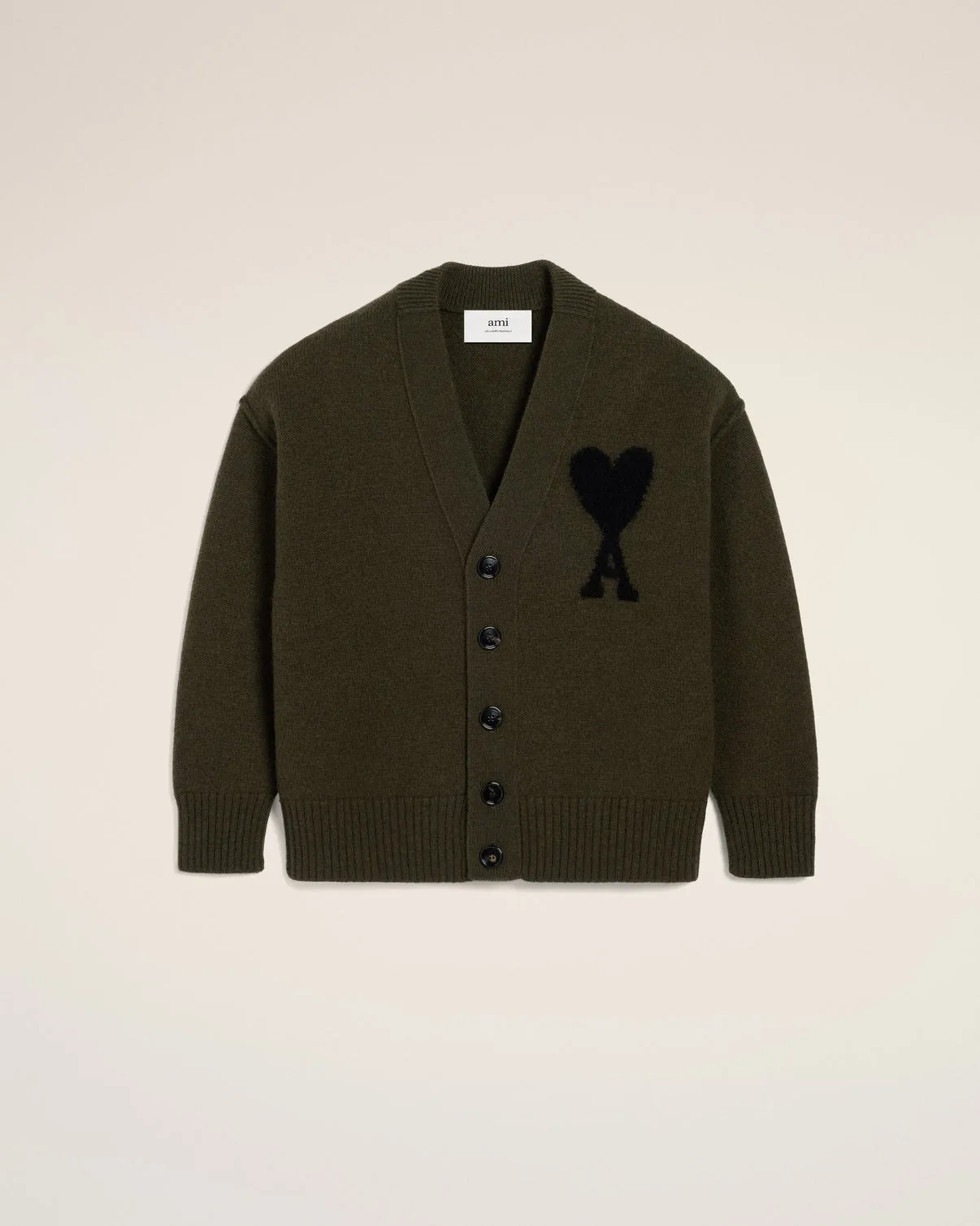 Khaki Wool Cardigan