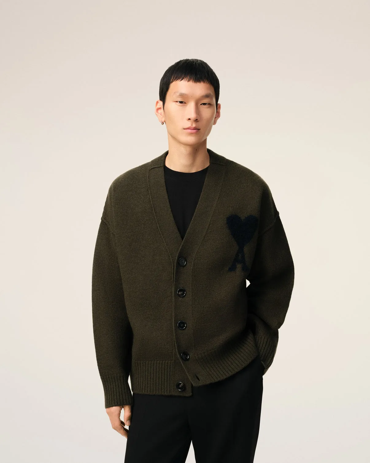 Khaki Wool Cardigan