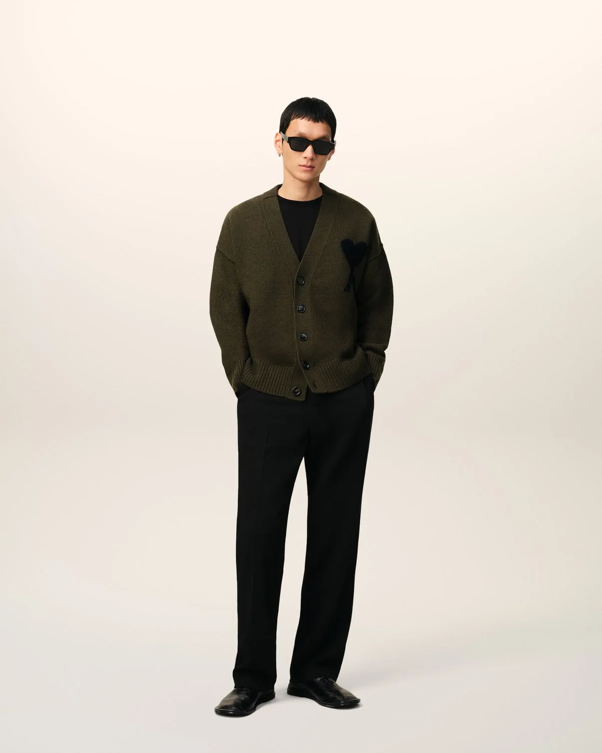 Khaki Wool Cardigan