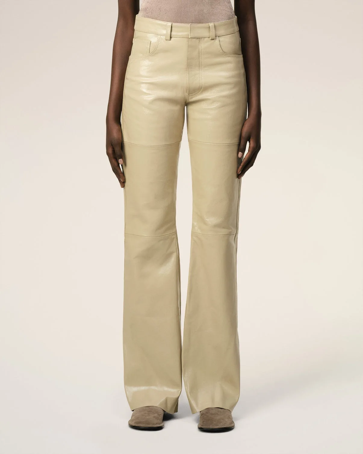 Leather Straight Fit Pants