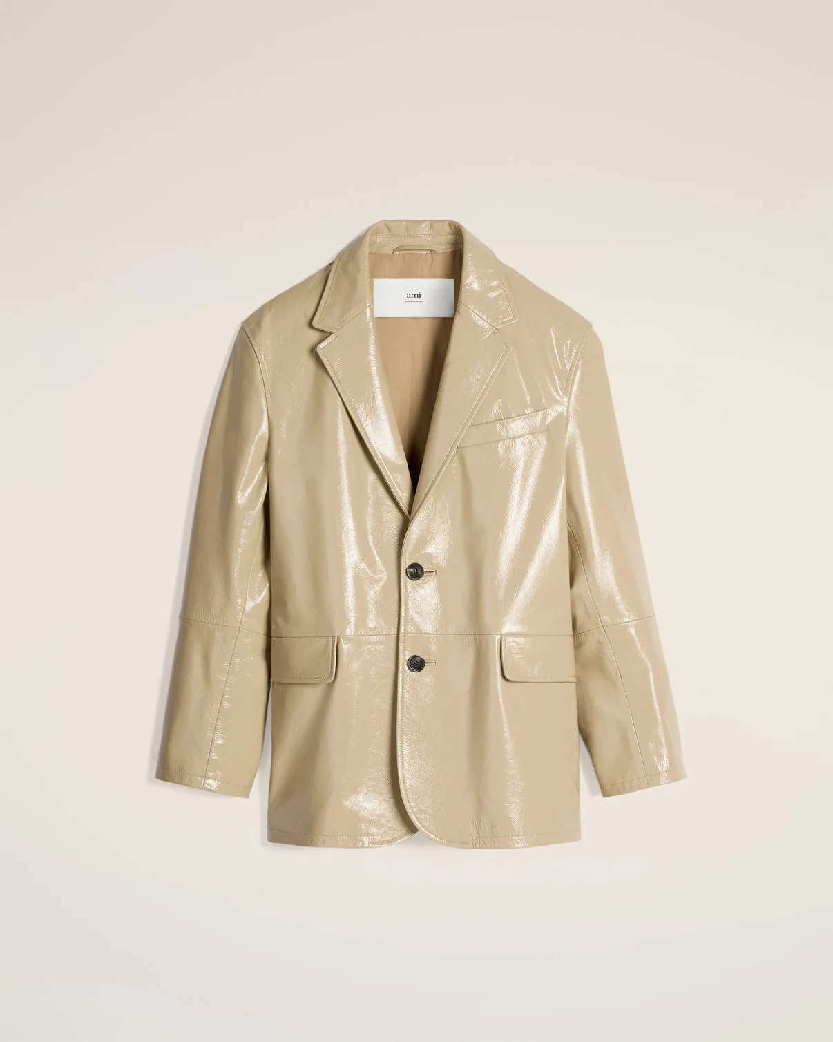 Leather Two Buttons Jacket