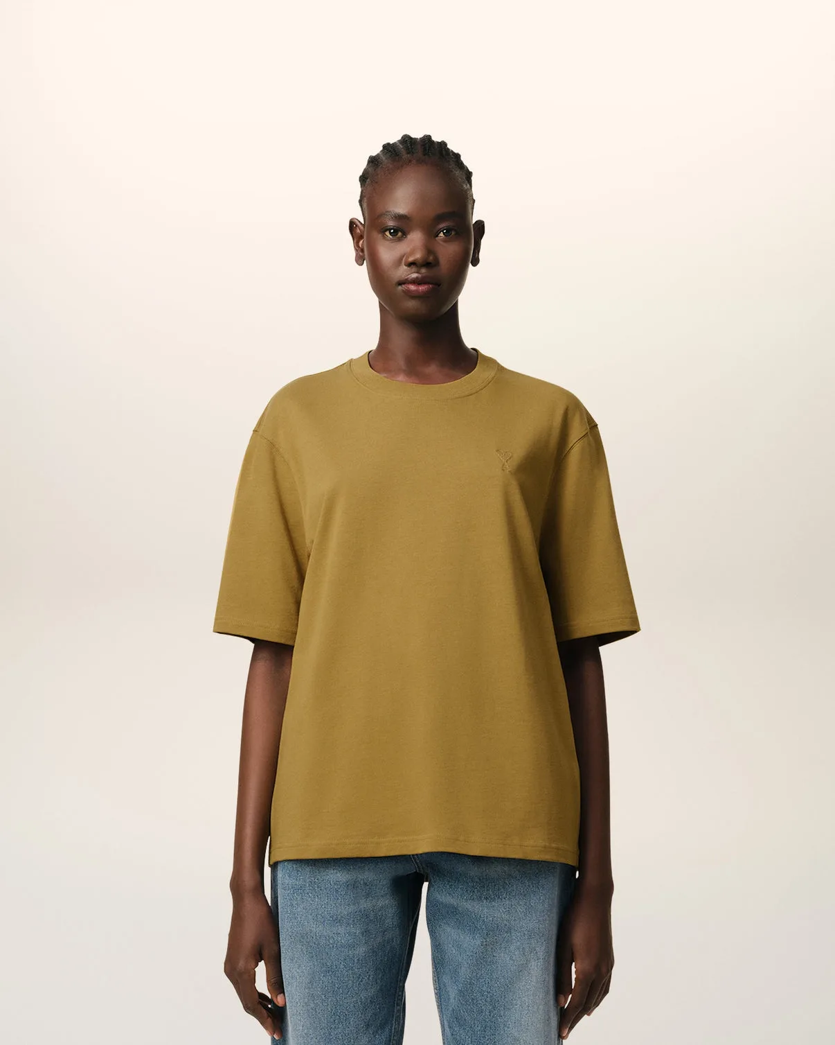 Mustard Cotton Tonal T-Shirt