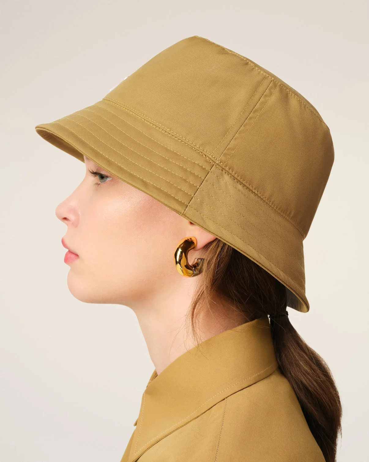 Mustard Twill Stud Bucket Hat