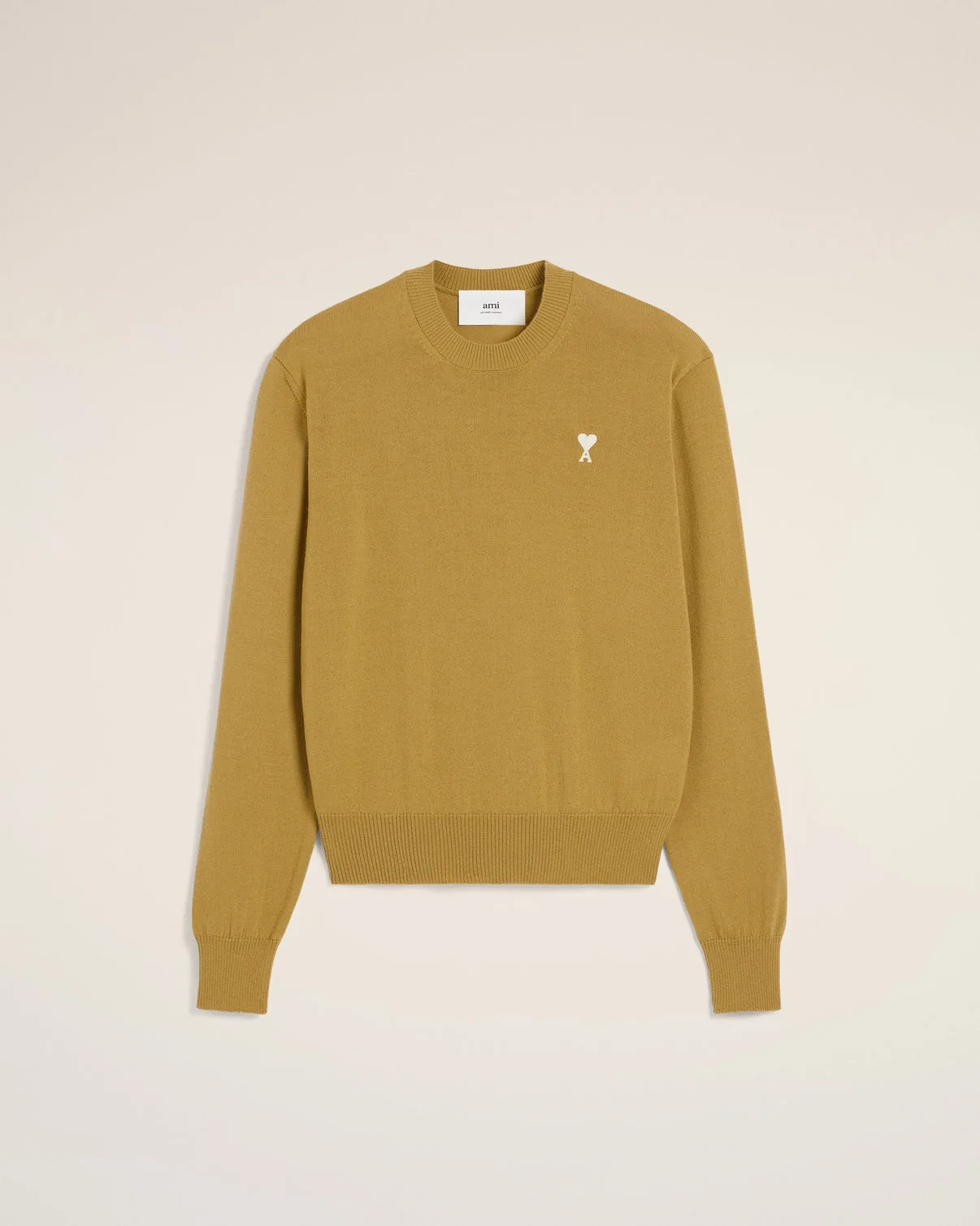 Mustard Wool Crew Neck Sweater