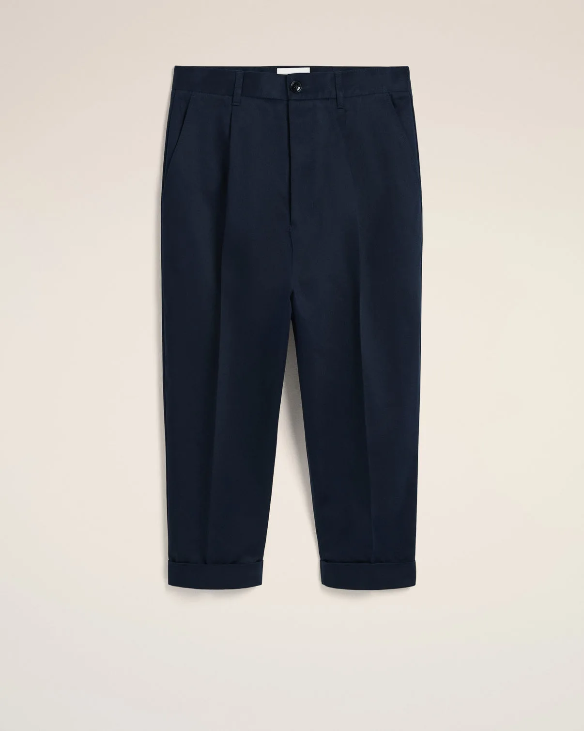 Navy Cotton Carrot Oversized Pants