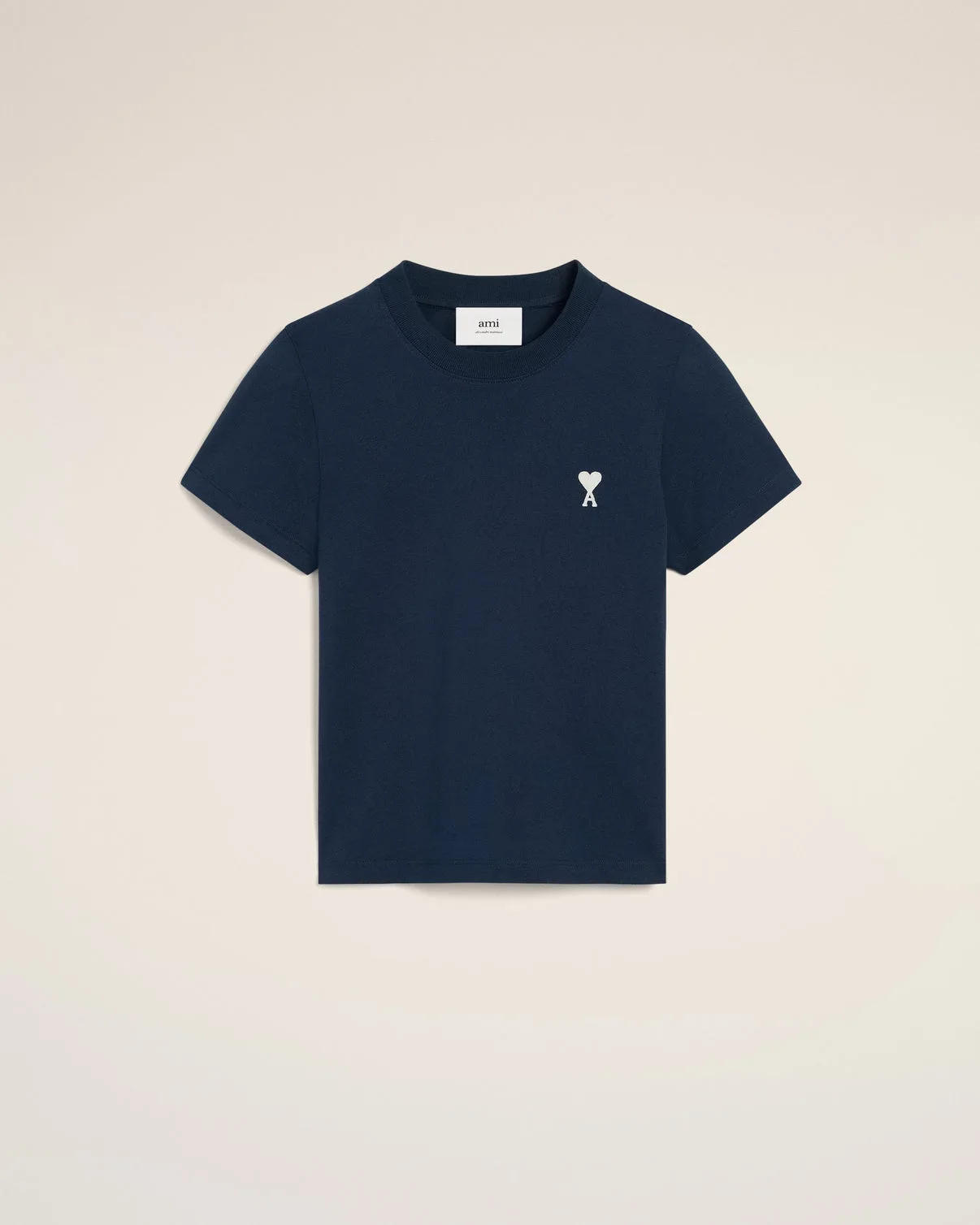 Navy Cotton Cropped T-Shirt