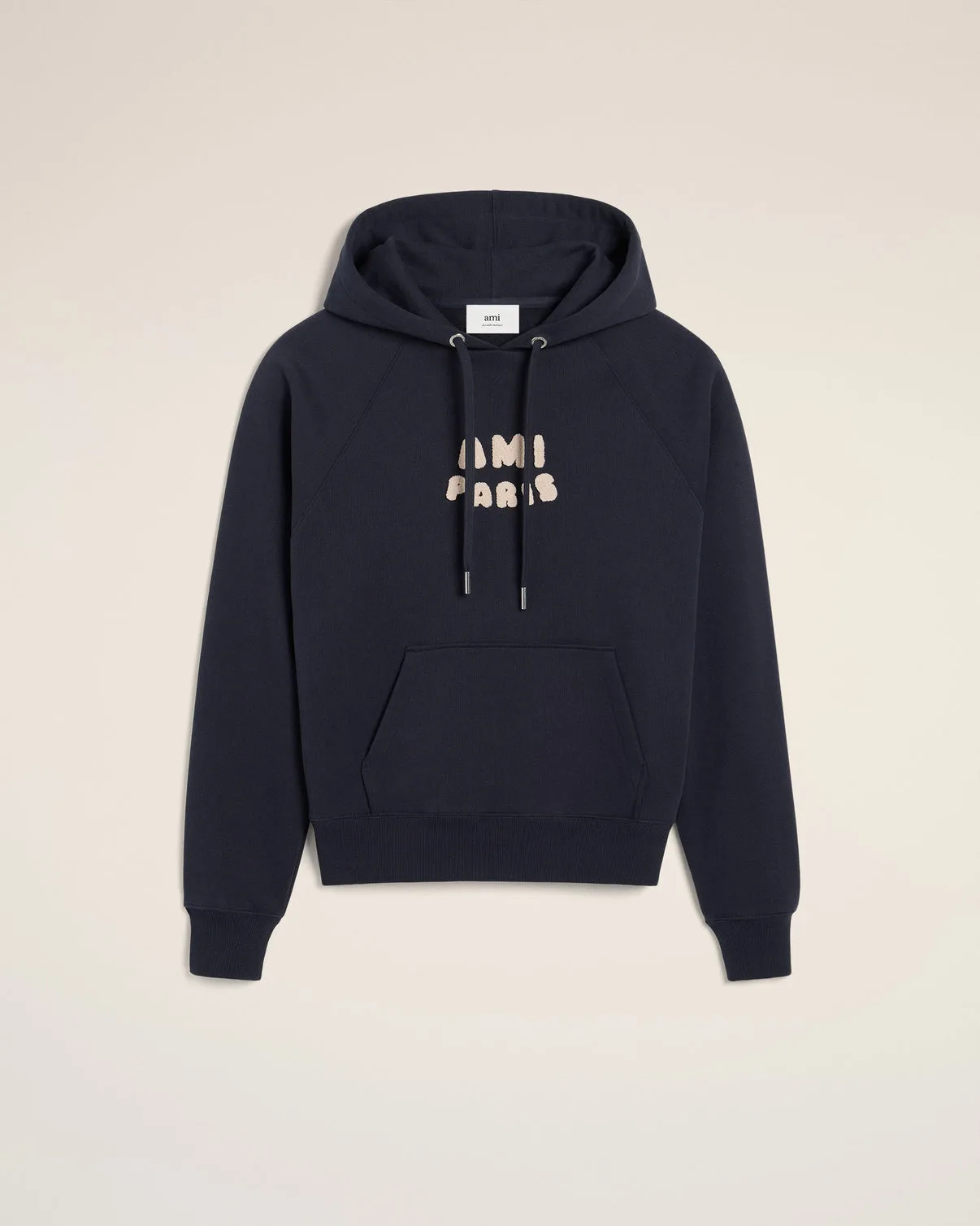 Navy Cotton Hoodie With Patch