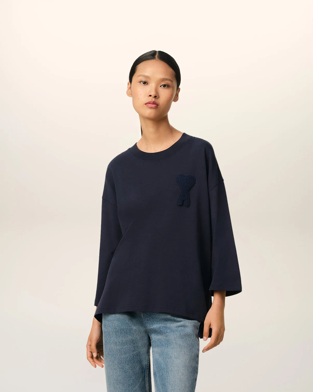 Navy Cotton Patch T-Shirt