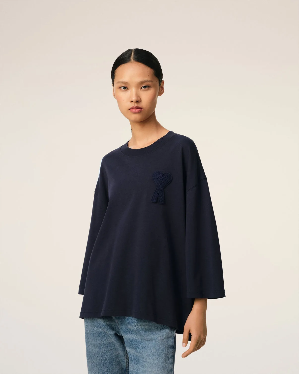 Navy Cotton Patch T-Shirt