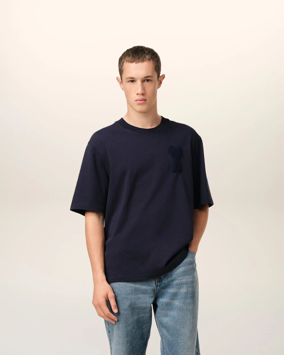 Navy Cotton Patch T-Shirt