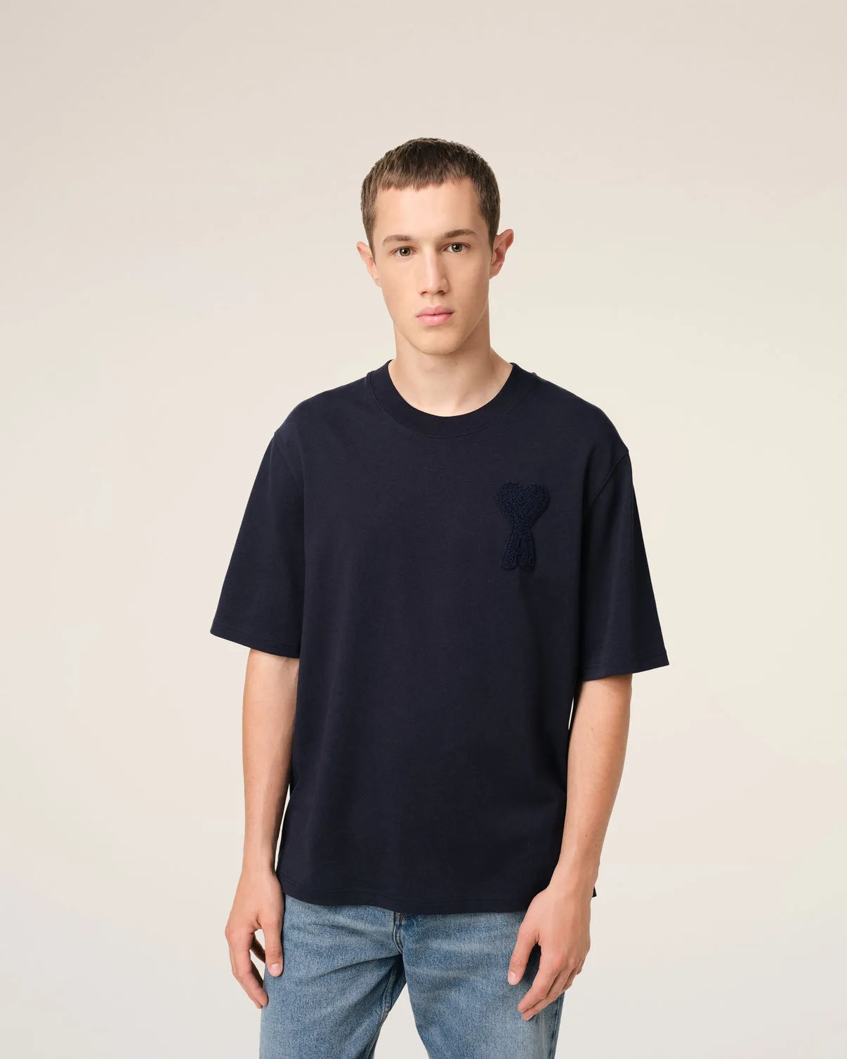 Navy Cotton Patch T-Shirt
