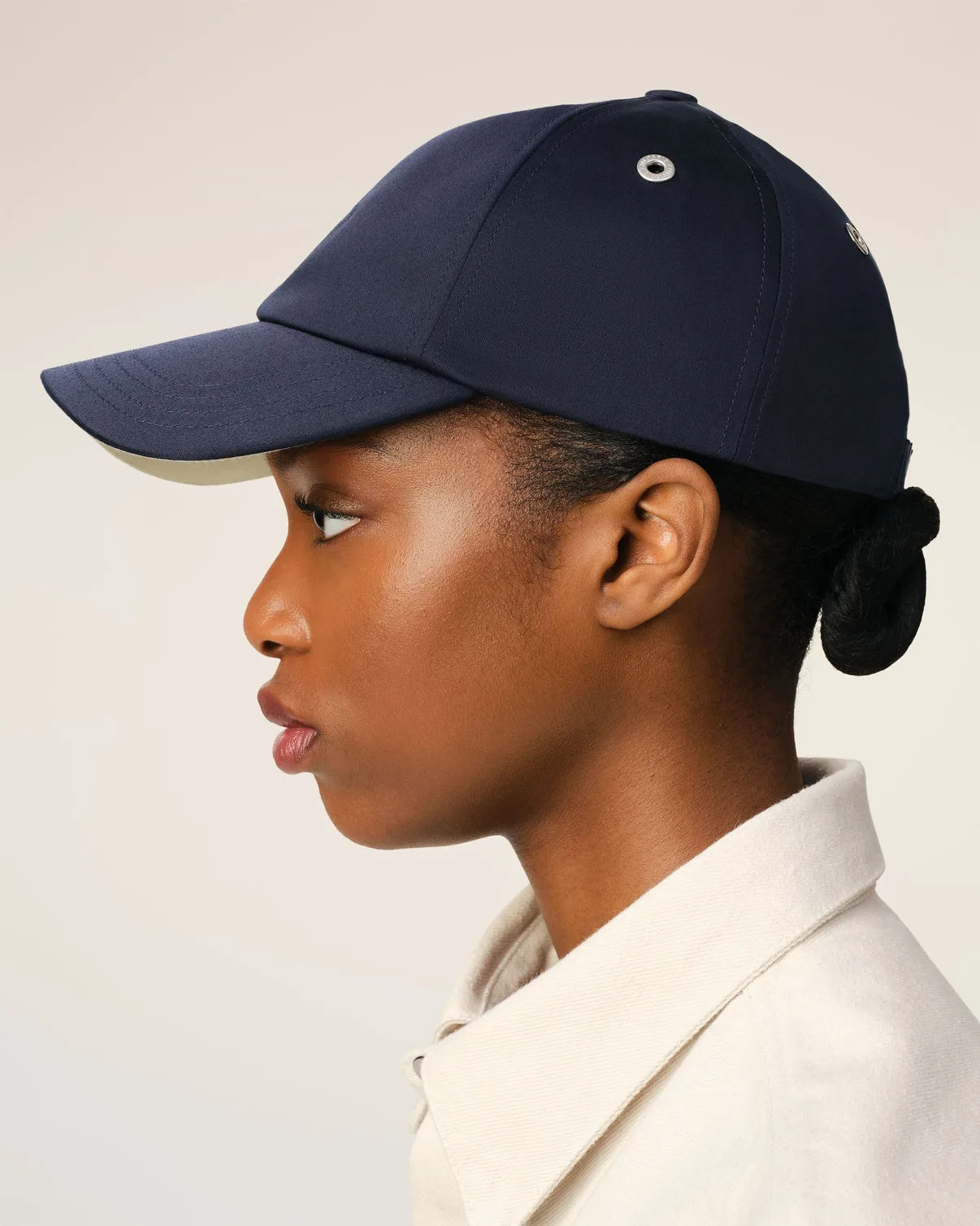 Navy Cotton Tonal Embroidery Cap