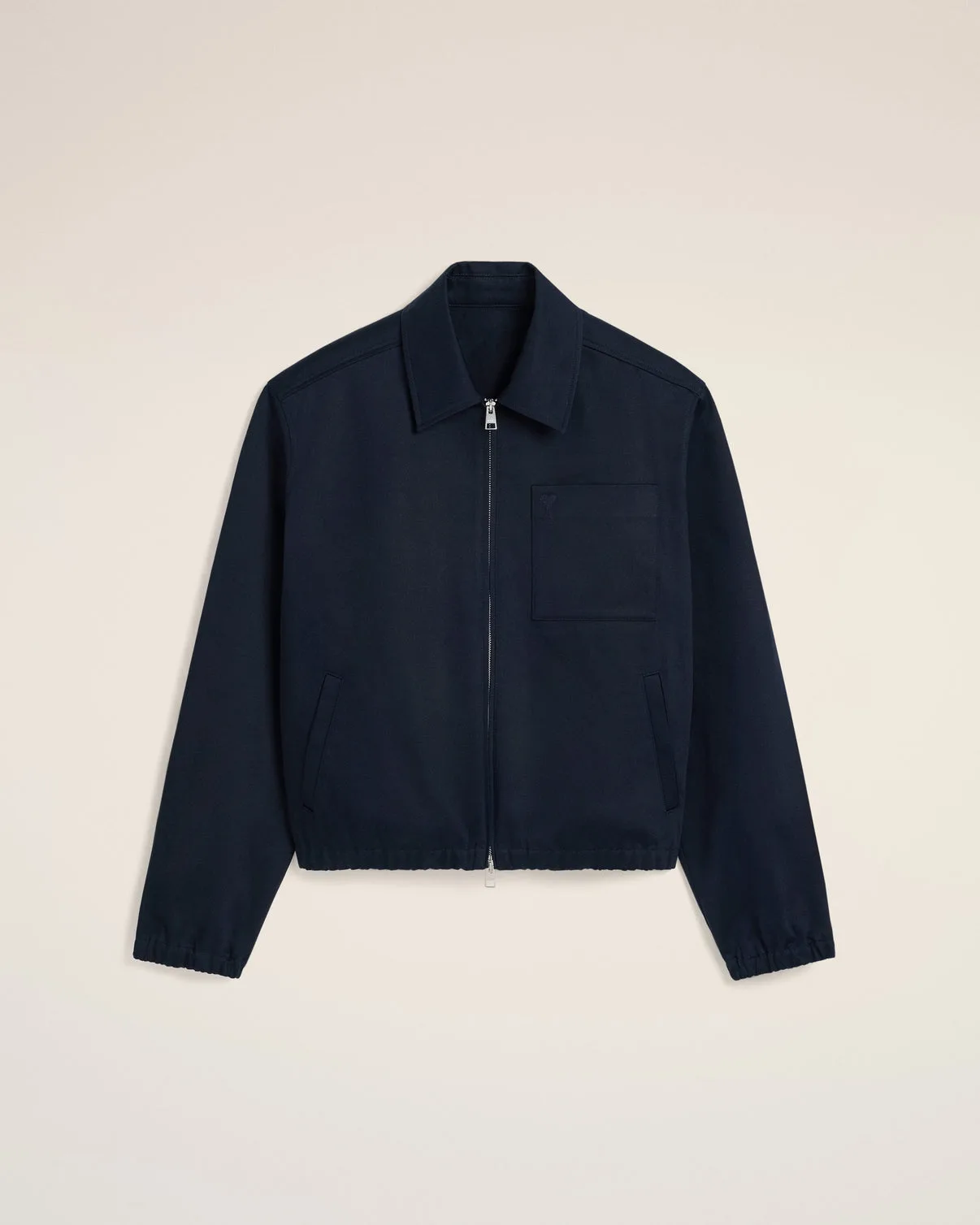 Navy Cotton Zipped Jacket