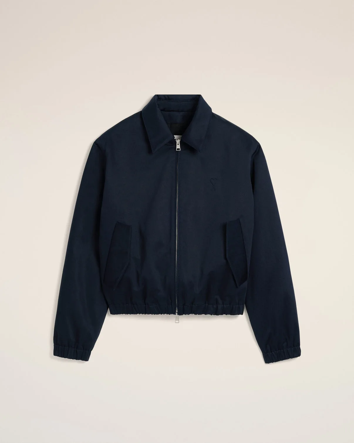 Navy Cotton Zipped Jacket