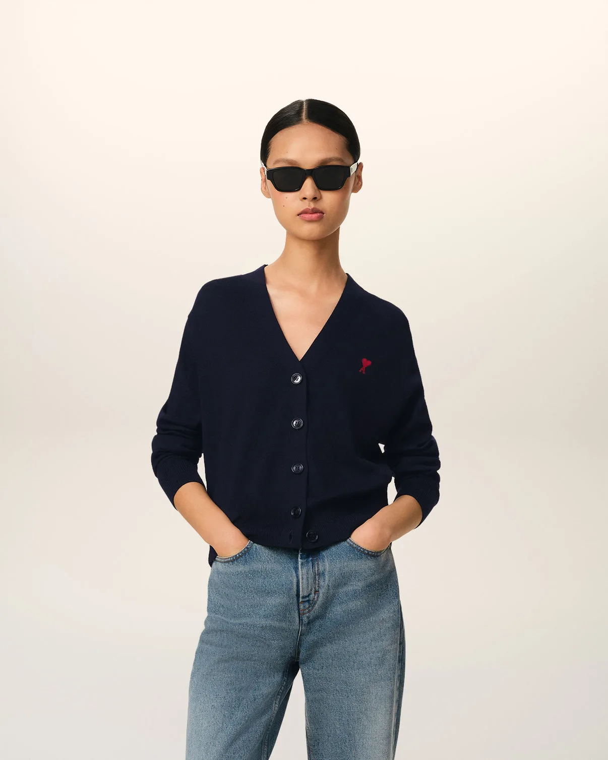 Navy Wool Cardigan