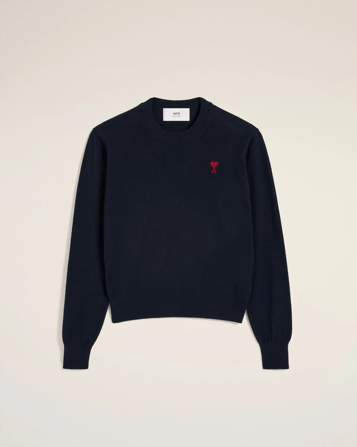 Navy Wool Crew Neck Sweater