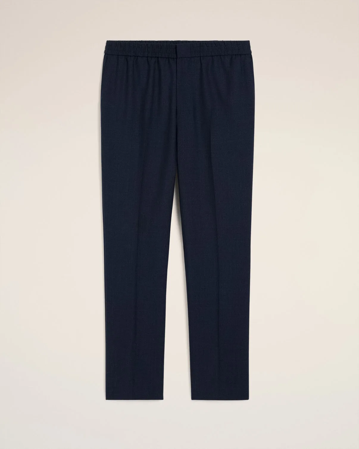 Navy Wool Elasticated Waist Pants