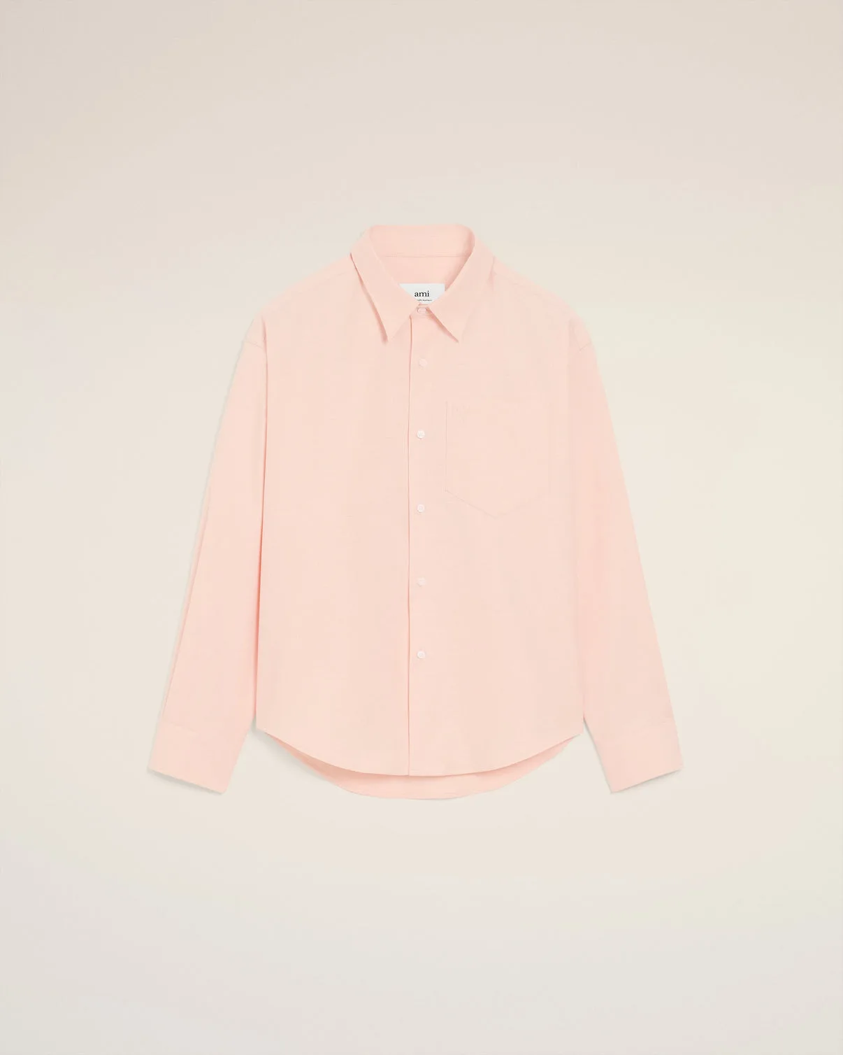 Pink Cotton Embossed Boxy Shirt