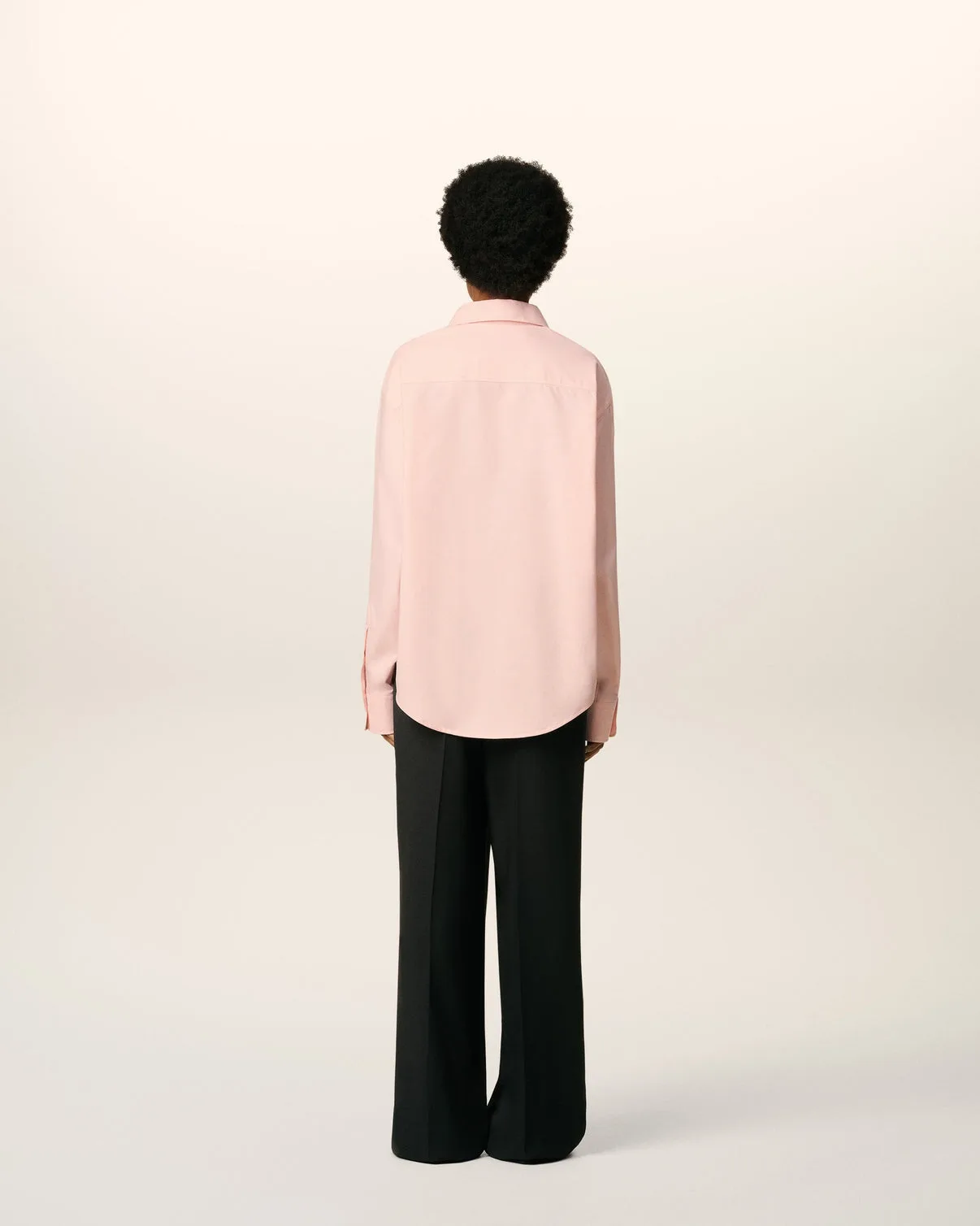 Pink Cotton Embossed Boxy Shirt