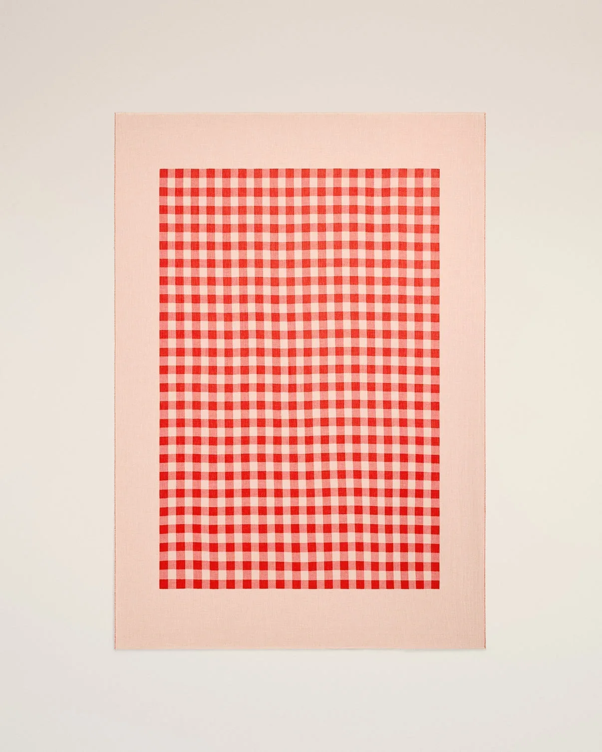 Plaid Red Cotton Beach Towel
