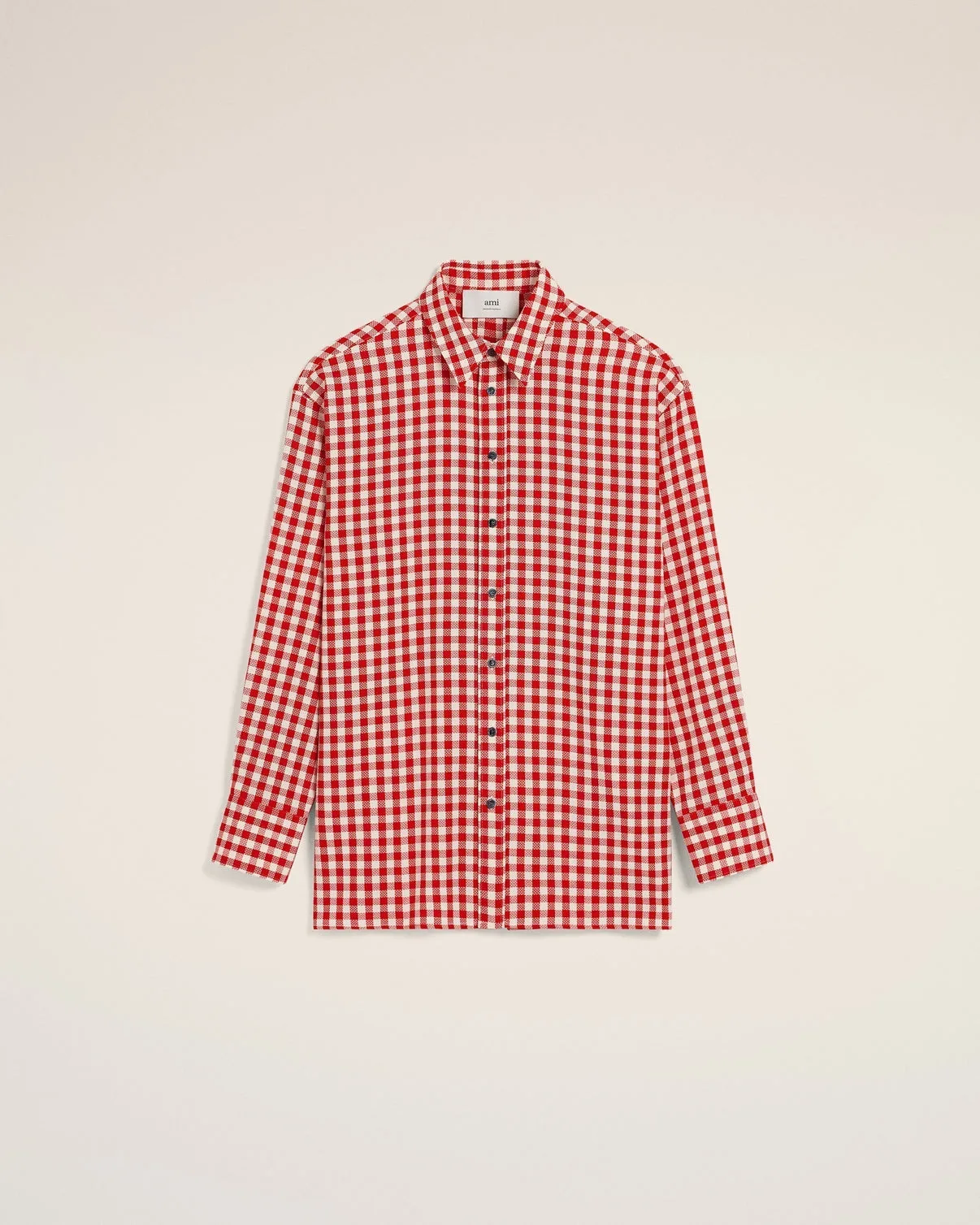 Plaid Red Wool Loose Shirt