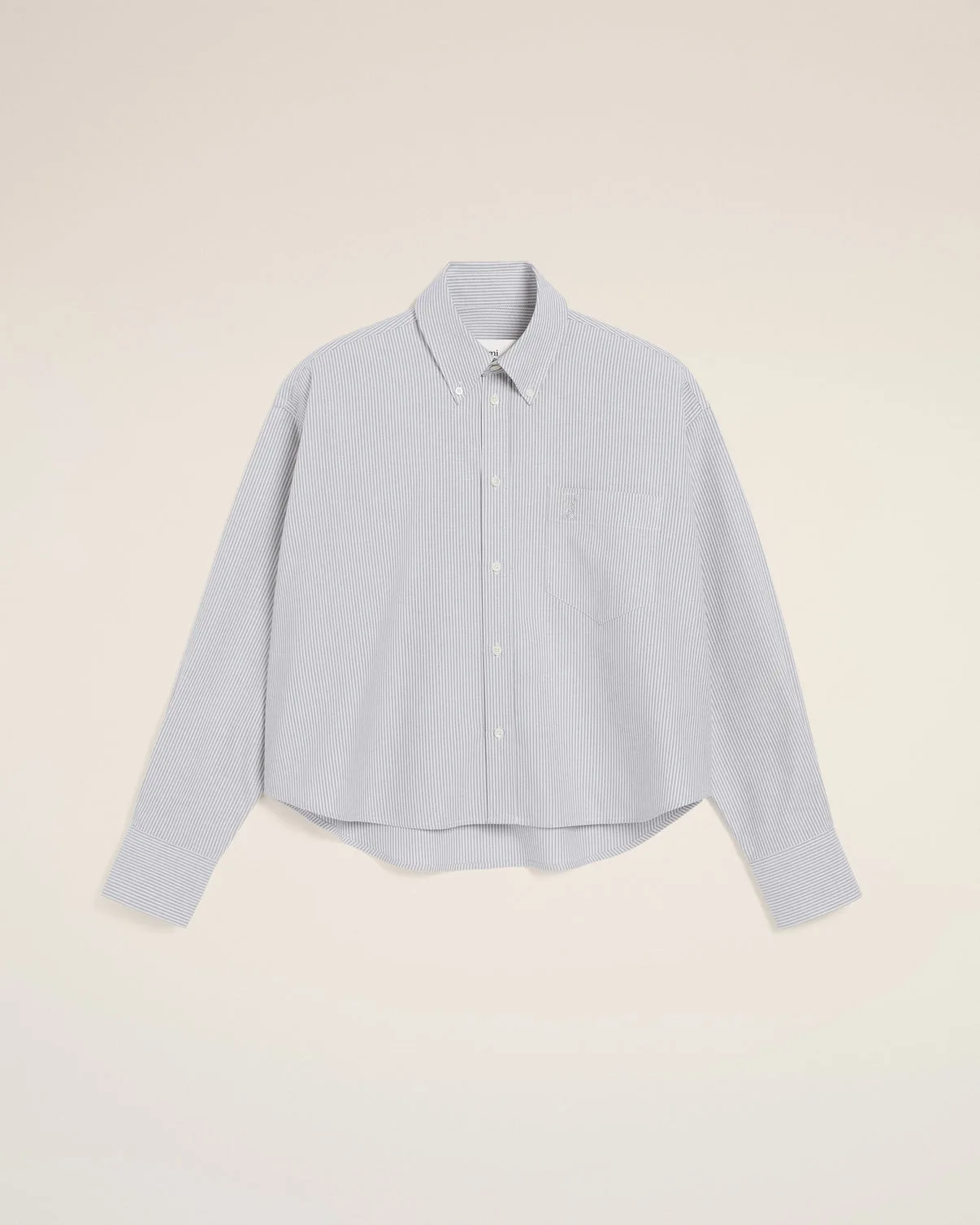 Purple Cotton Cropped Oversized Shirt