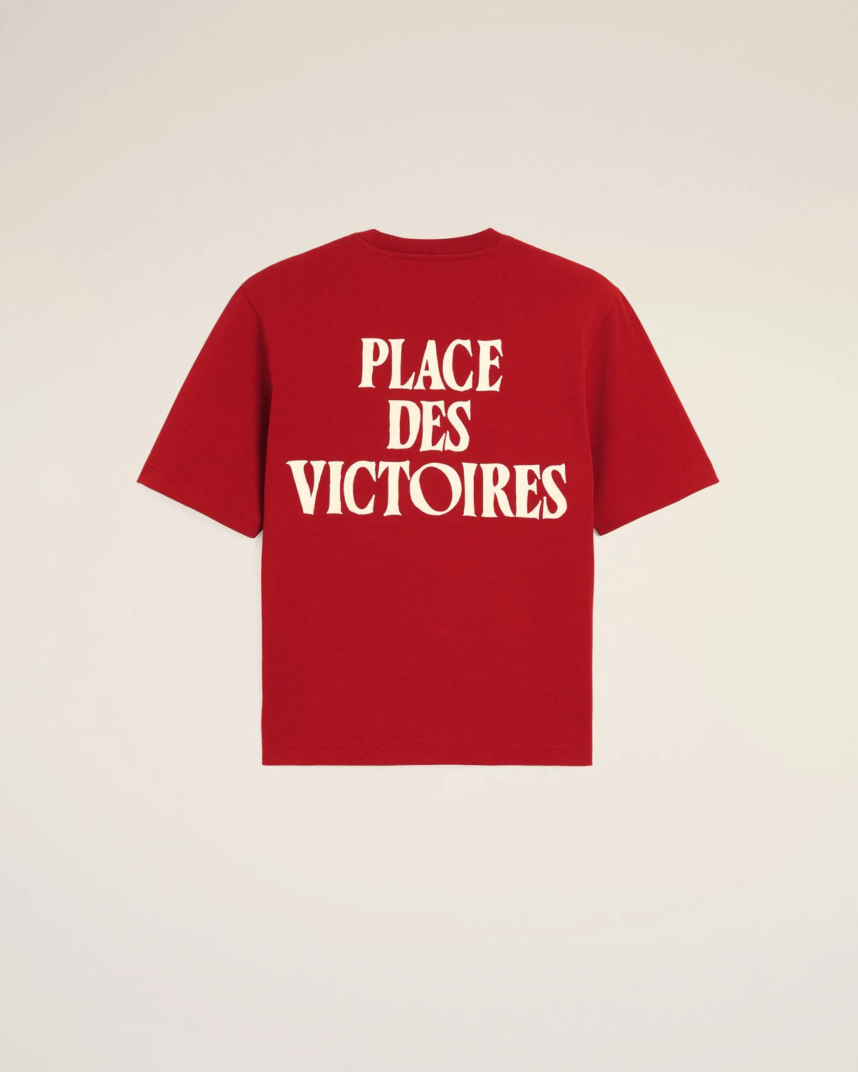 Red printed cotton "Place des Victoires" t-shirt