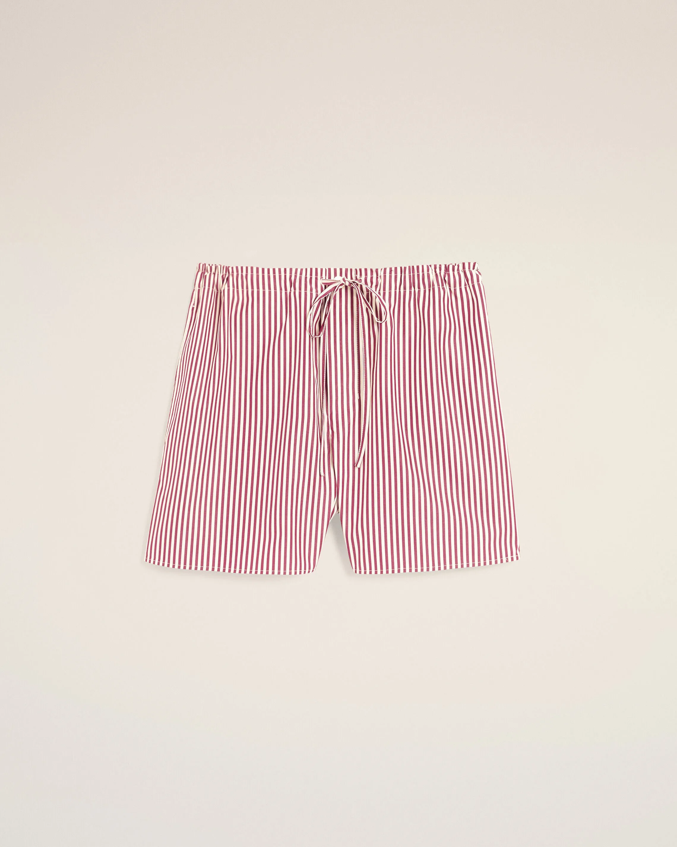 Red striped cotton shorts with heart arrow